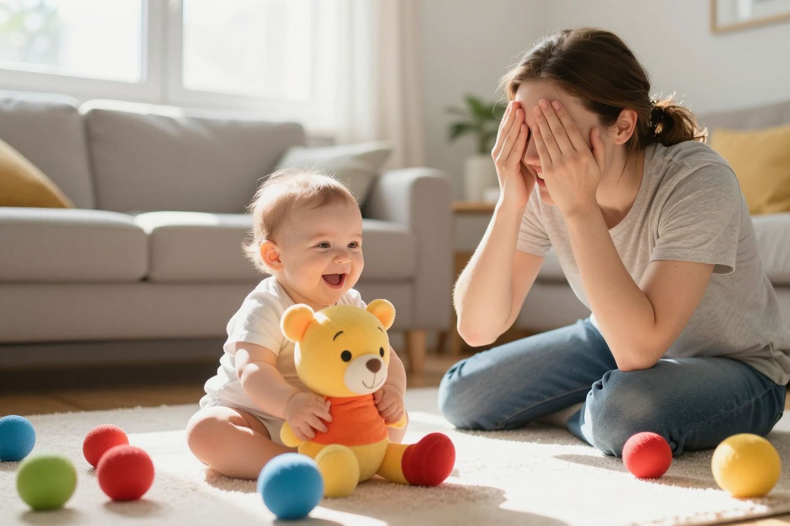 A kukucs-játék javítja a baba figyelmét és memóriáját.
