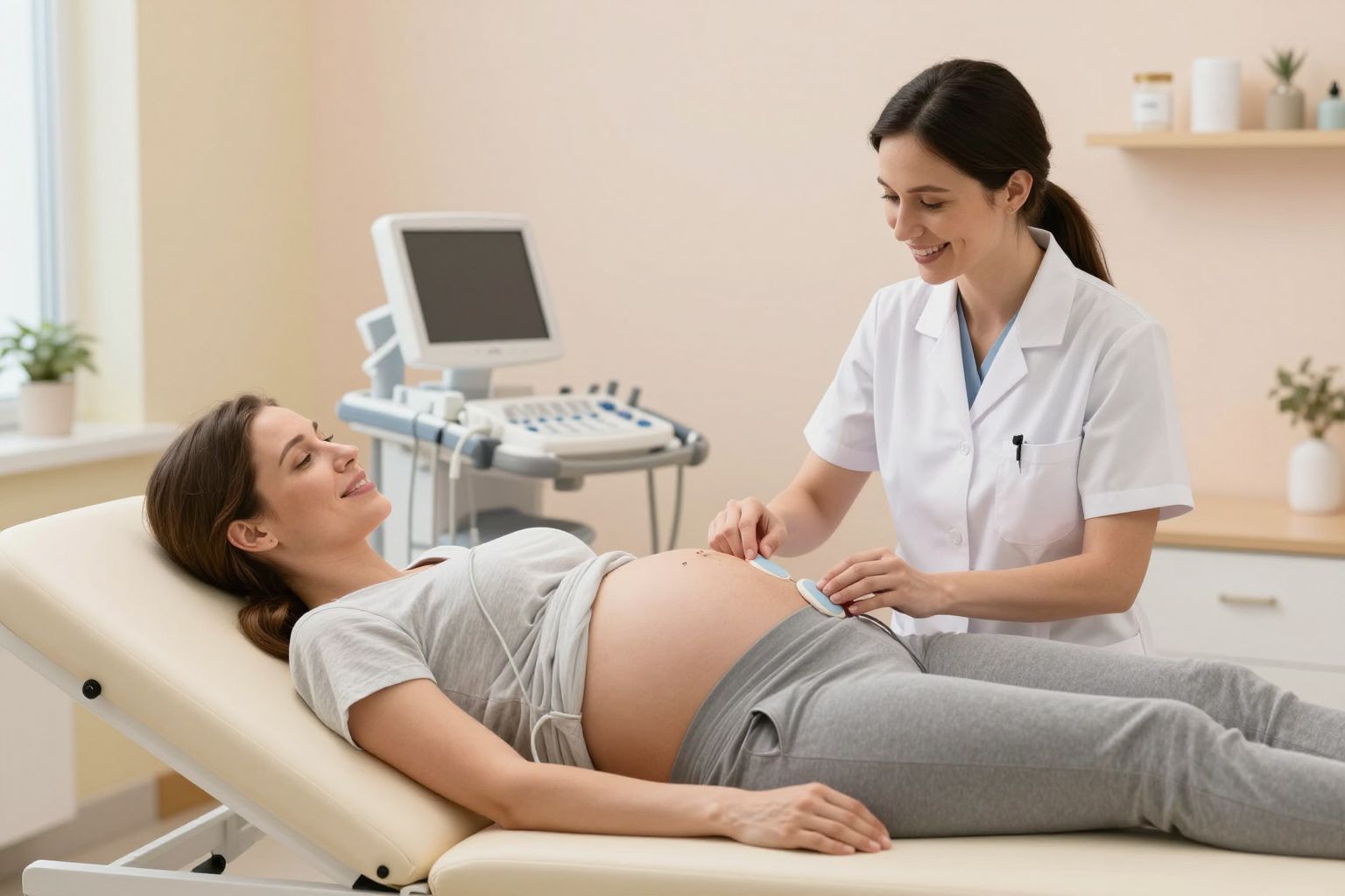 A magzati szívhang vizsgálat során monitorozzák a baba állapotát.