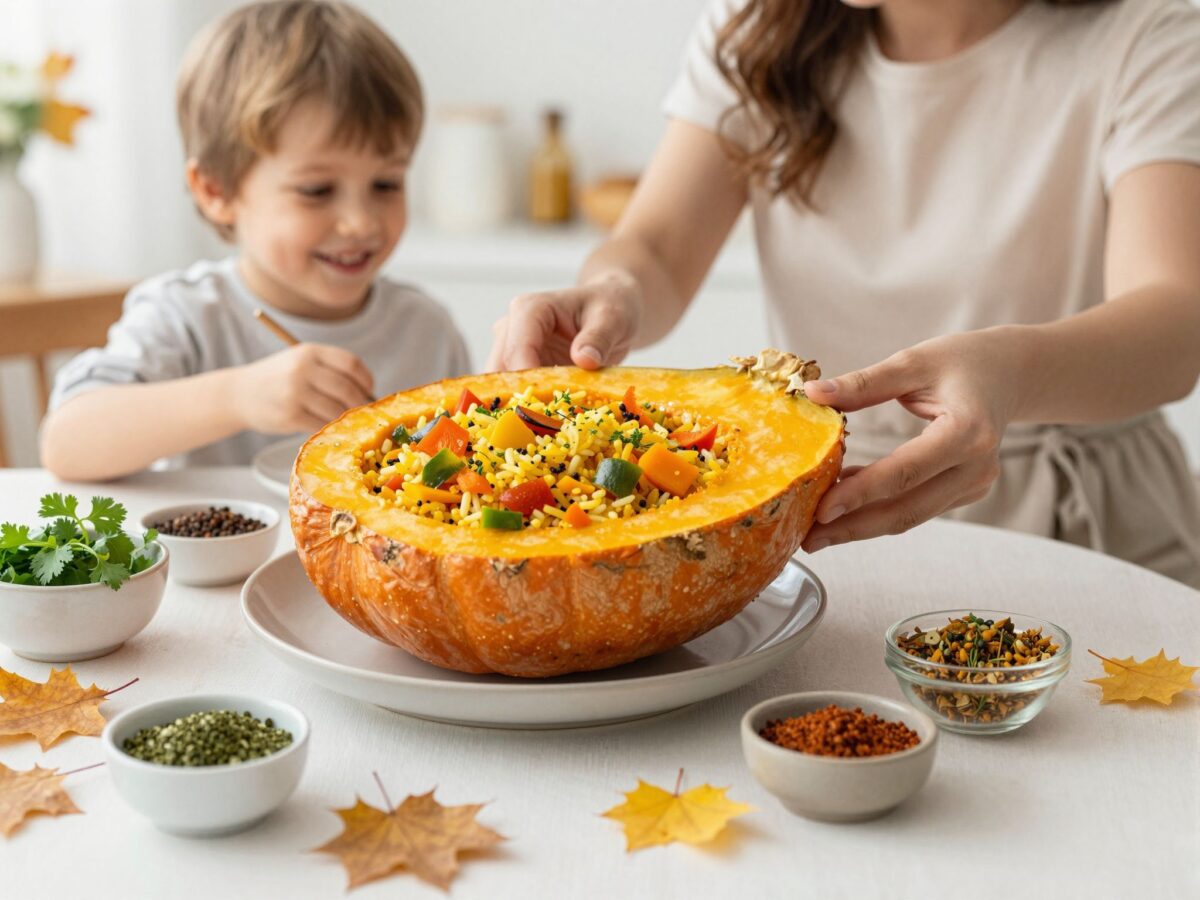 Húsos-zöldséges rizzsel töltött sütőtök: Így szerettesd meg a gyerekkel az őszi ízeket