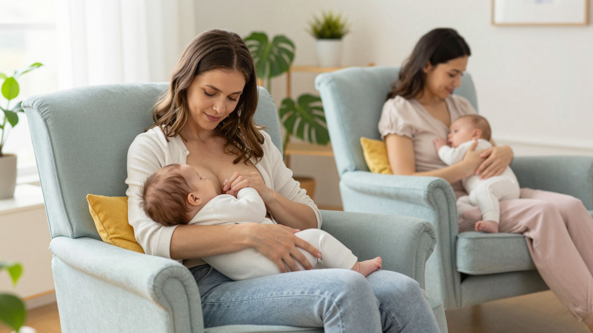 Kényelmes pozíciók segítik a szoptatást és a kötődést.