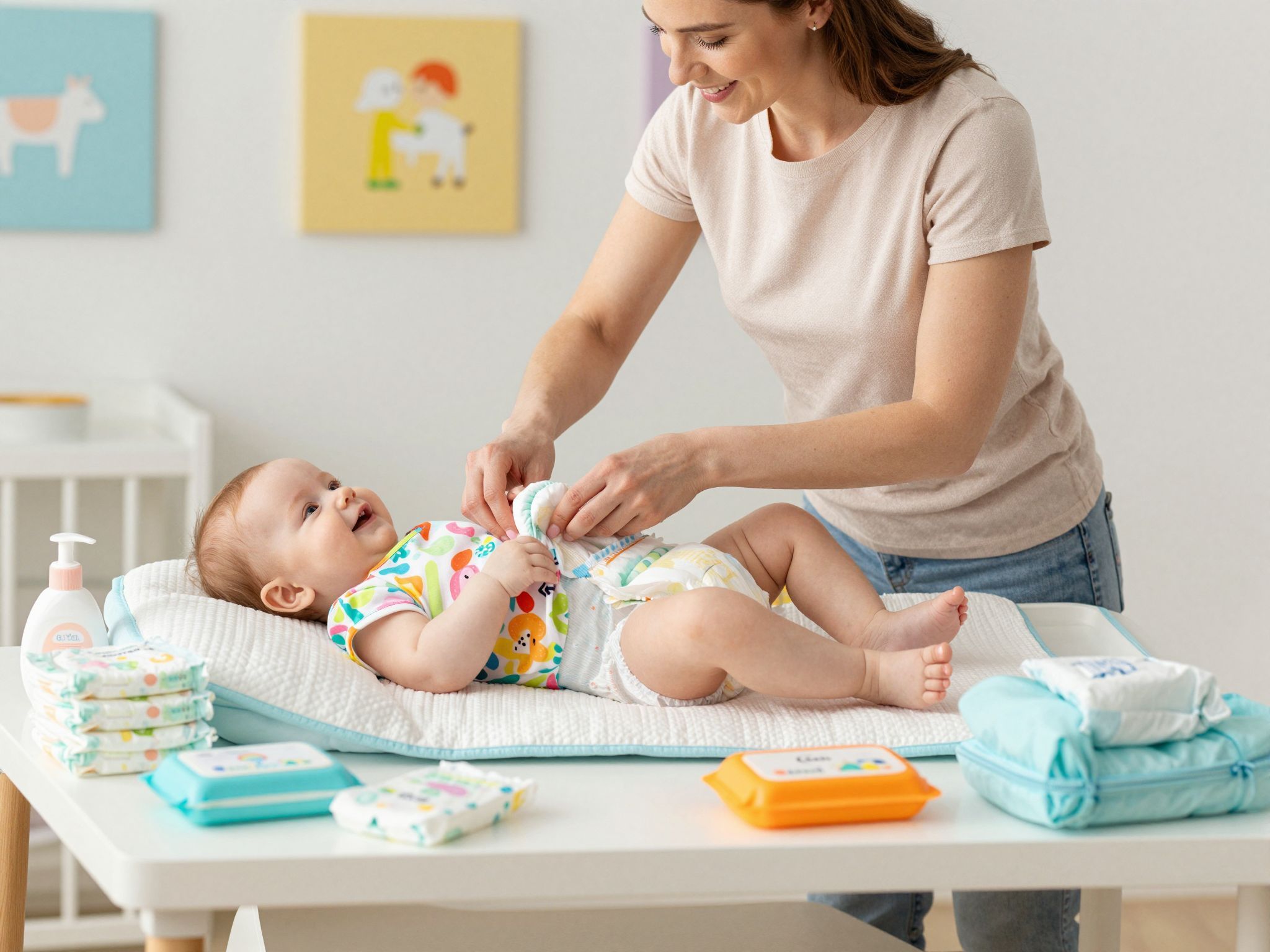 A pelenkázáskor mindig ellenőrizzük a baba bőrének állapotát!