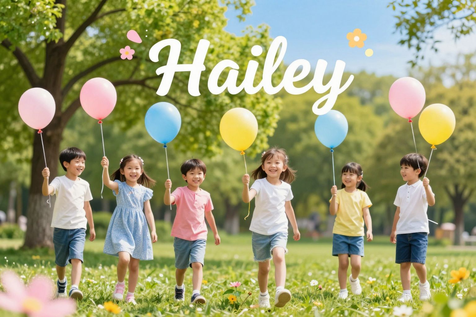 A Hailey név angol eredetű, jelentése: „mező”.