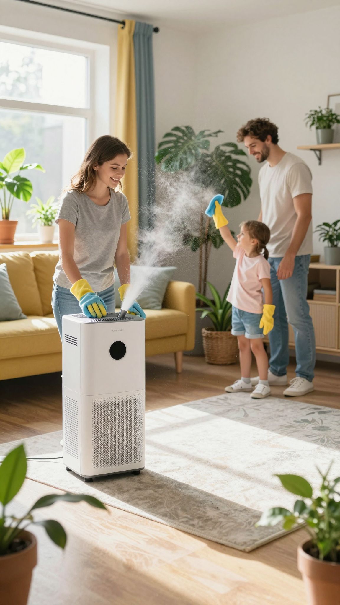 A beltéri levegőtisztítók segíthetnek csökkenteni a szennyeződéseket.