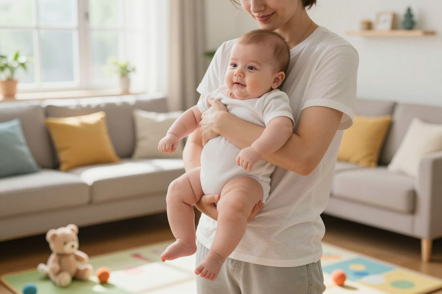 Fontos a baba gerincének támogatása ülés közben.