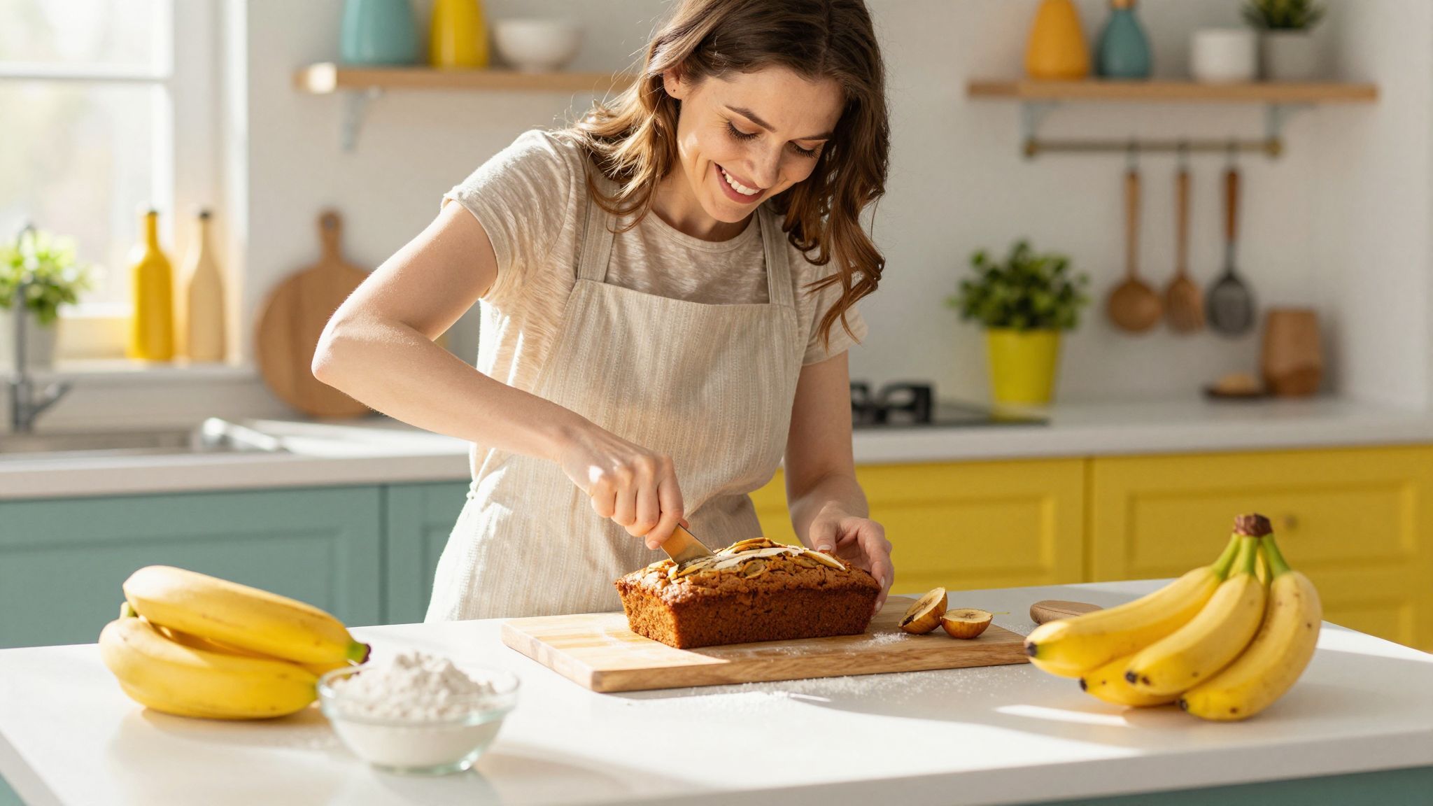 A savas közeg fokozza a banánkenyér puhaságát.