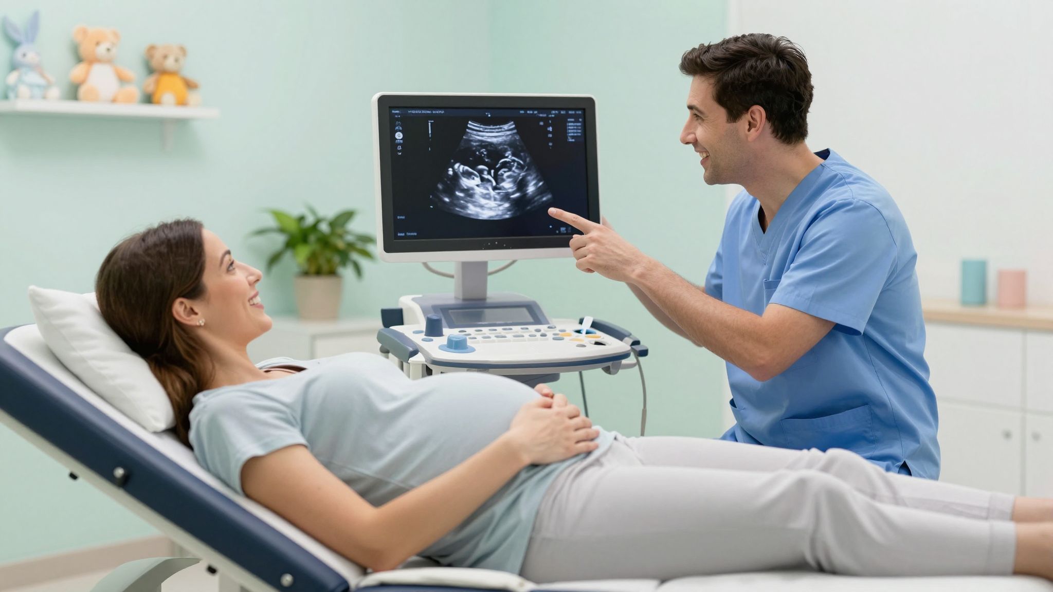 Az ultrahangvizsgálat a magzat fejlődését nyomon követi.