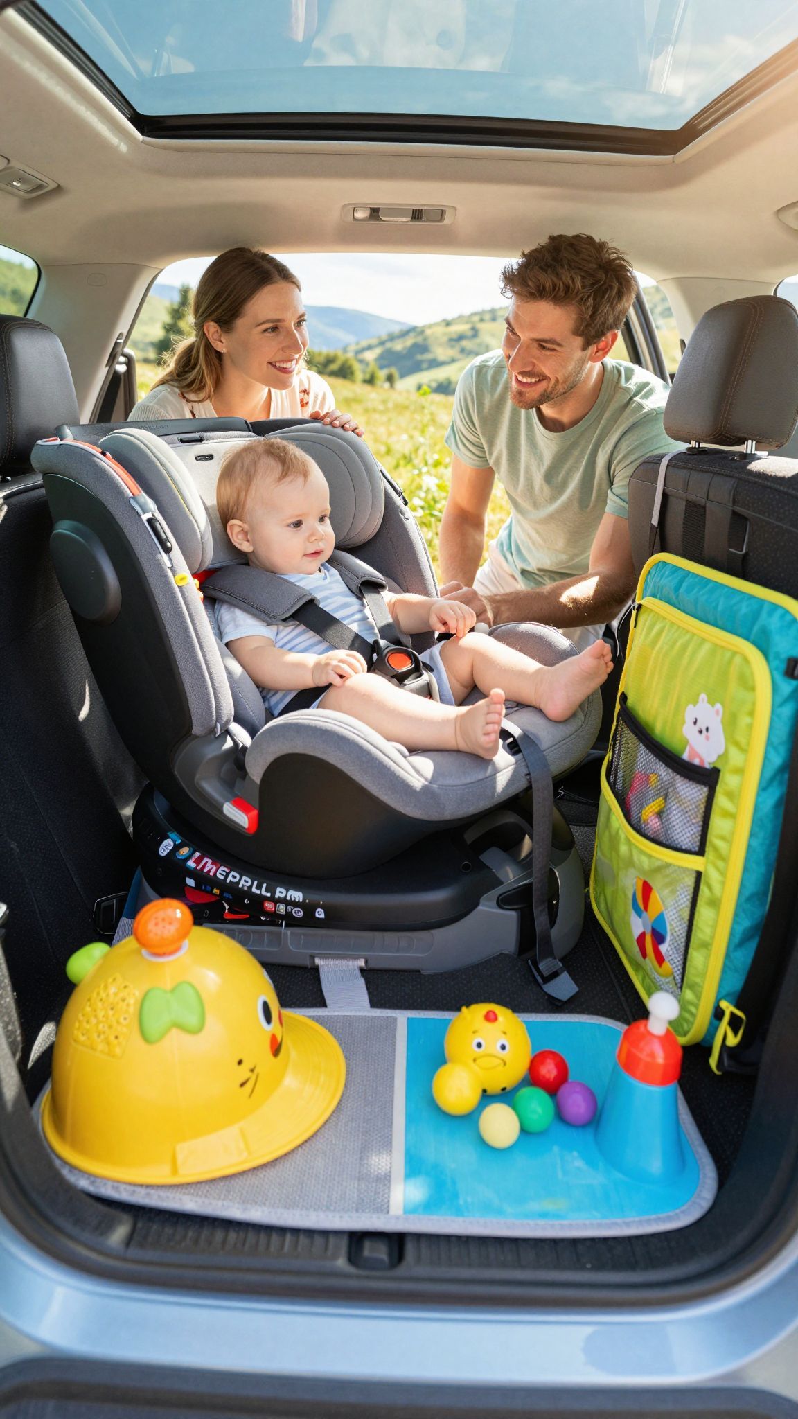 Autós ülések speciális takarói védik a kicsik bőrét.