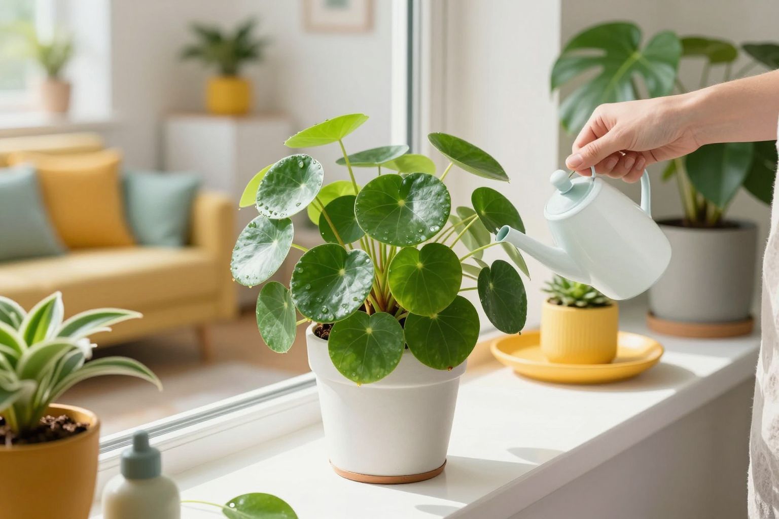 A pilea napos helyen, erős növekedést mutat.