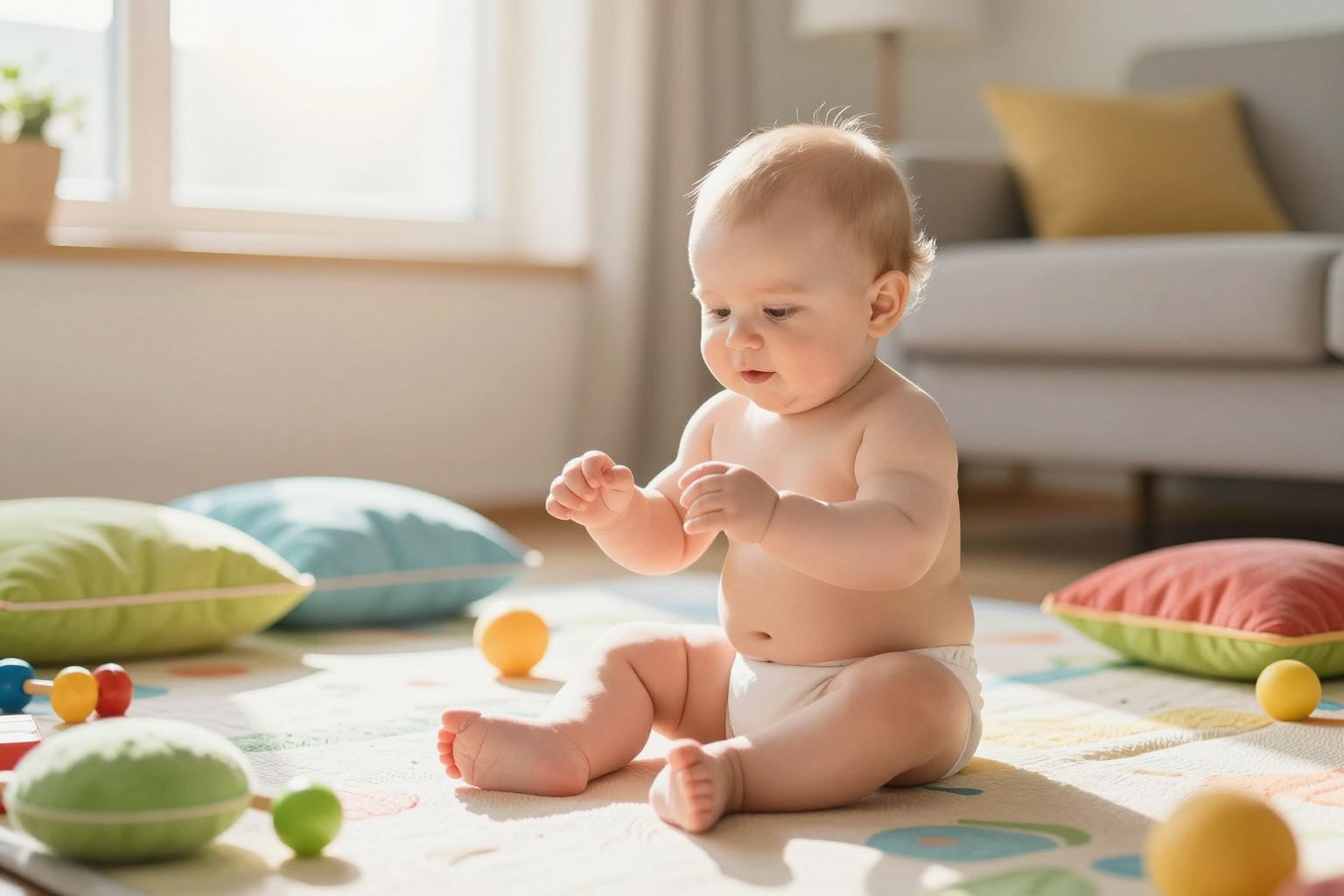 A tripod ülés segíti a baba stabilitásának fejlődését.