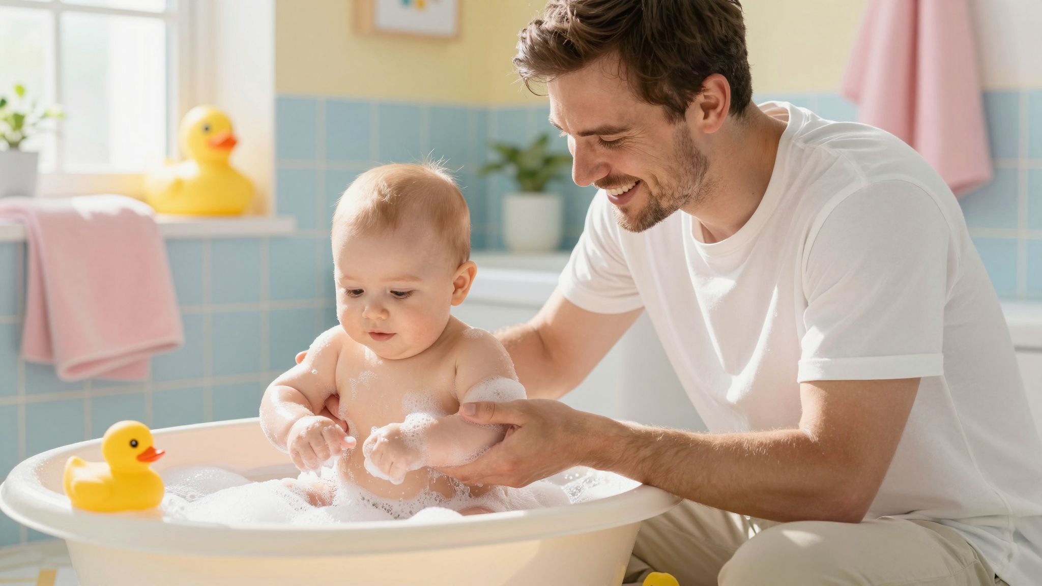 Apák gyakran tapasztalnak nehézségeket a fürdetés során.