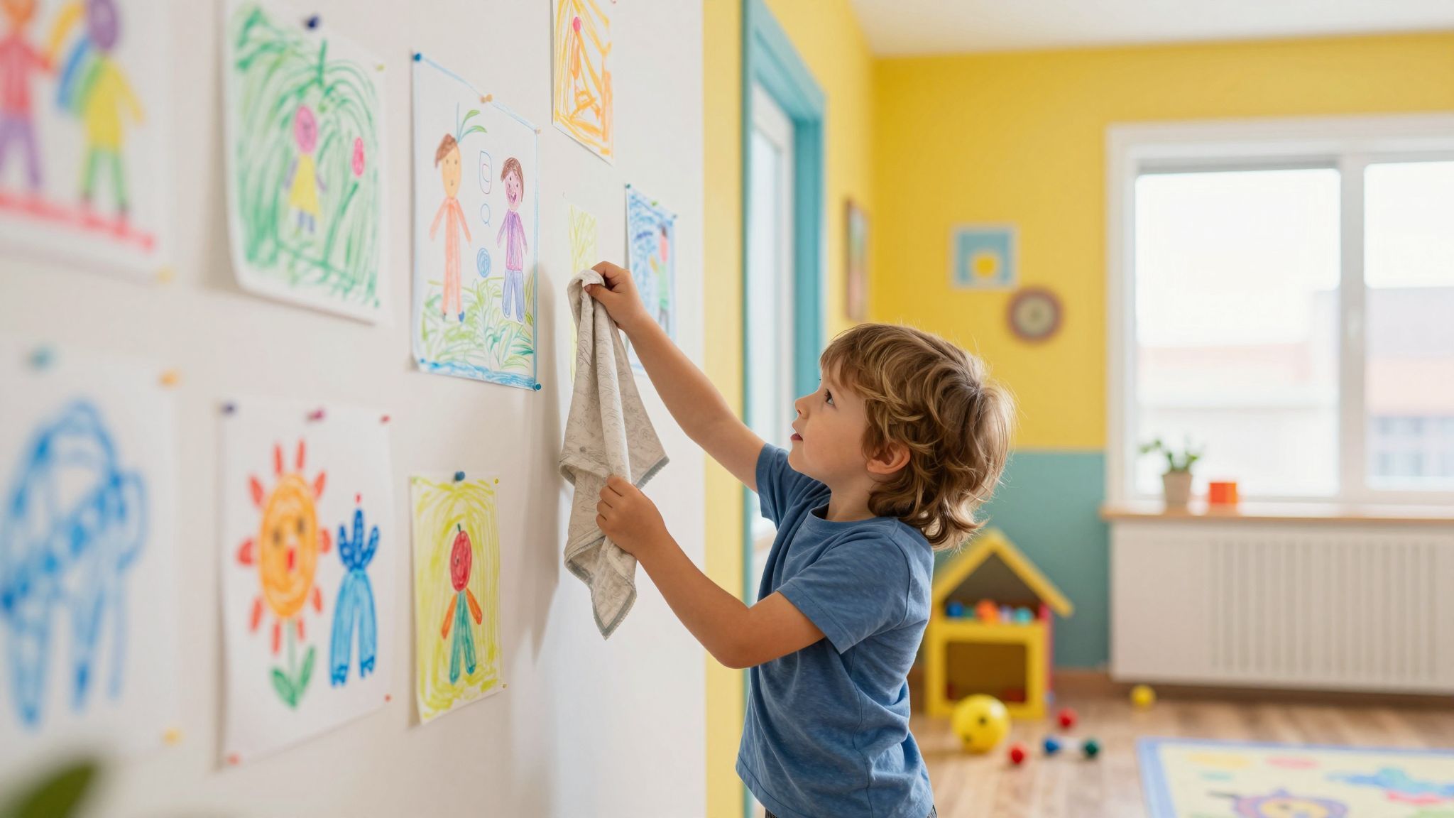 A tapétázott felületek védelméhez használj átlátszó fóliát.