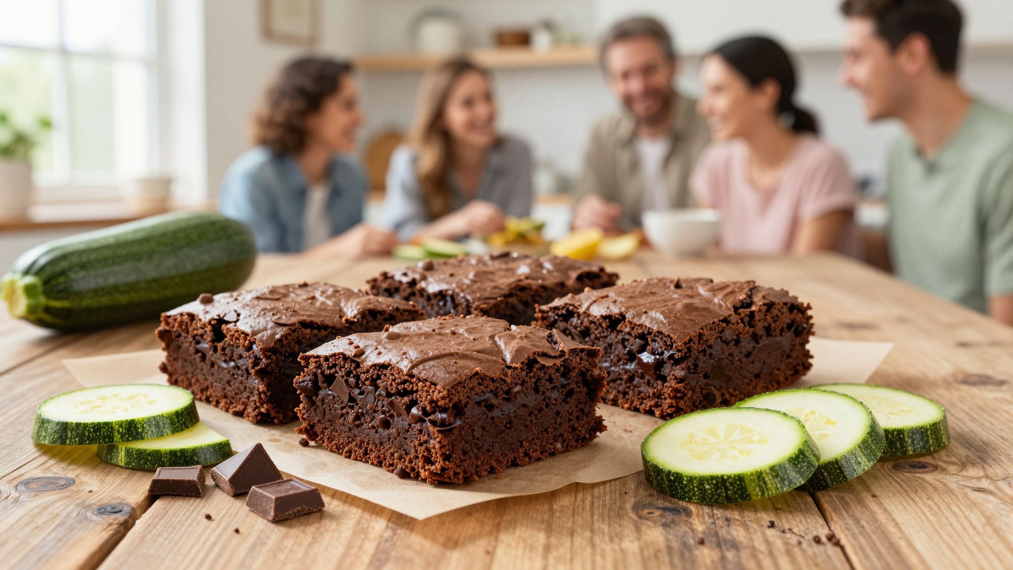 A cukkini miatt szaftosabb és egészségesebb a brownie.