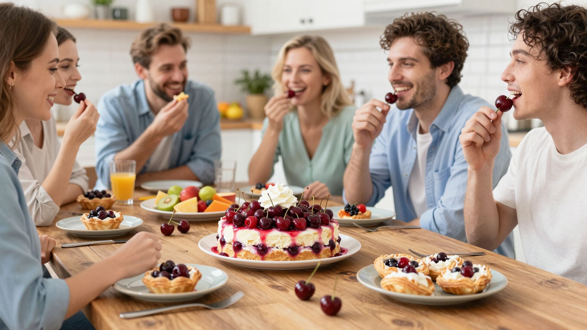 A meggyes sütemény összeköti az embereket, közösségi élmény.