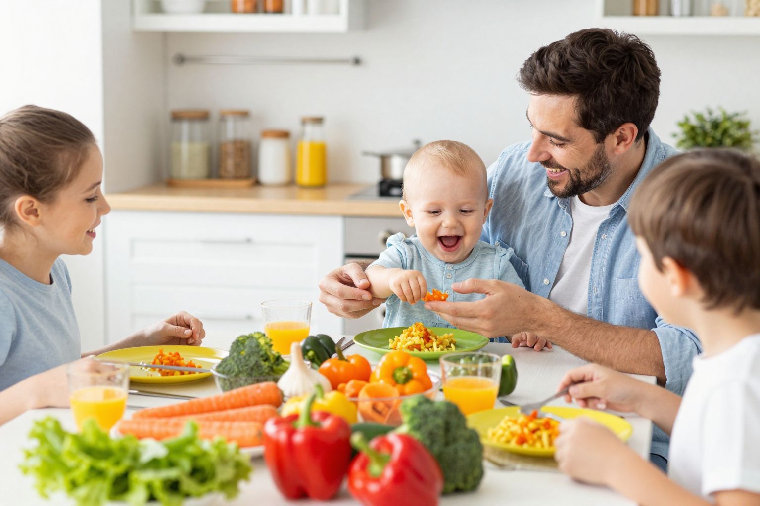 A családi asztal közös élményt teremt a zöldségevéshez.