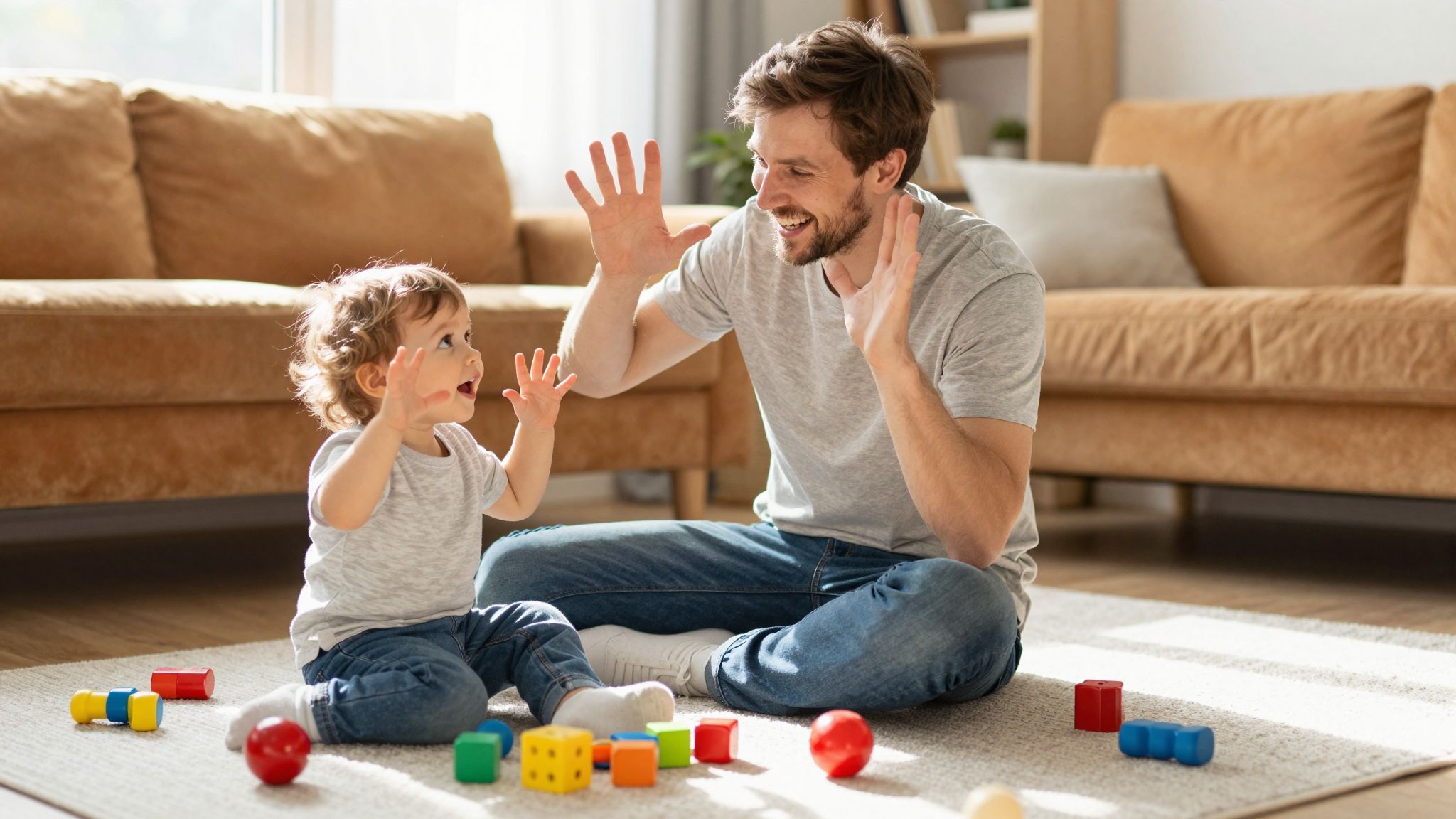 Az apa aktív jelenléte erősíti a gyermek fejlődését.