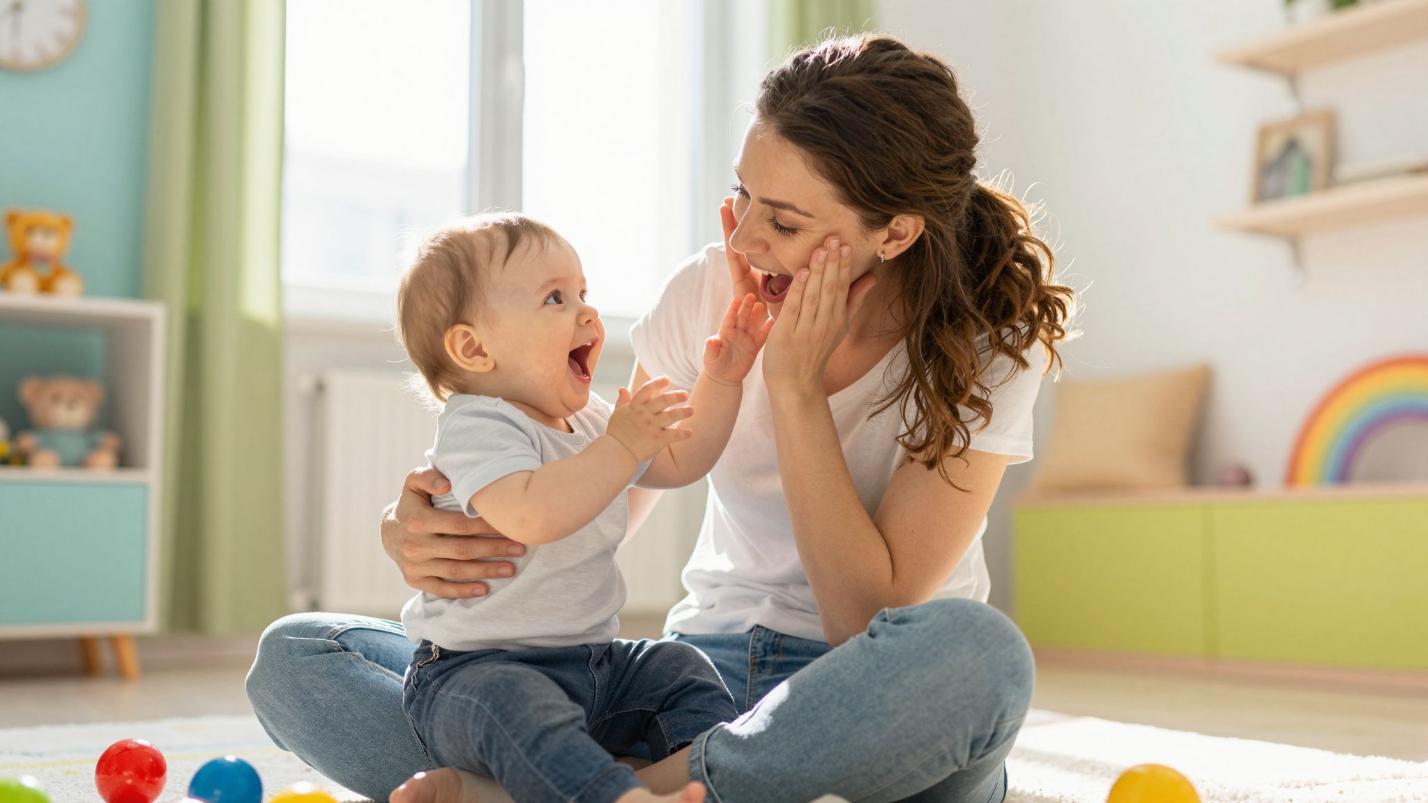 Az utánzás segíti a babák szociális és nyelvi fejlődését.