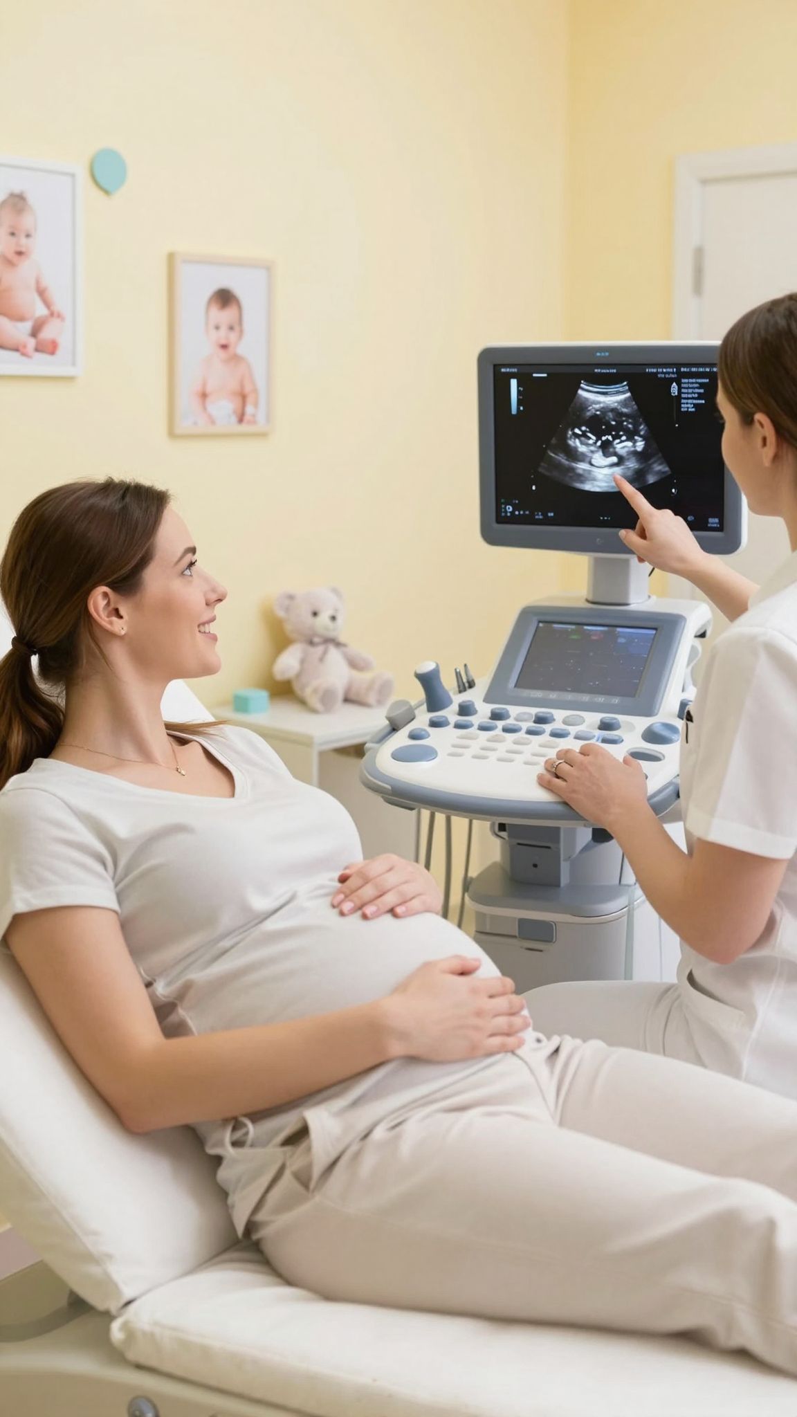 A második ultrahang a magzat fejlődését ellenőrzi.