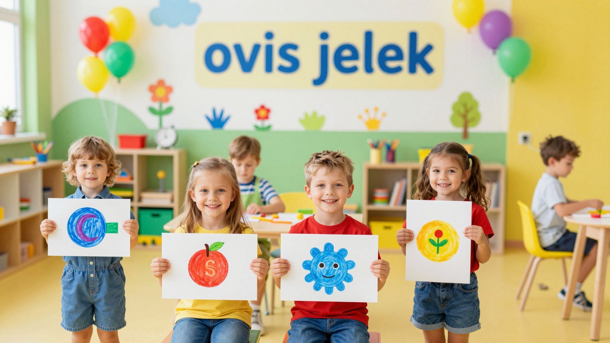 Az ovis jelek szimbolizálják a gyermekek egyedi személyiségét.