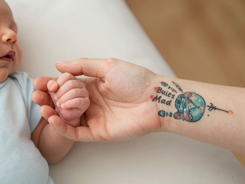 Gyermeked neve, születési dátuma, kézlenyomata: a legszebb anya-tetoválások