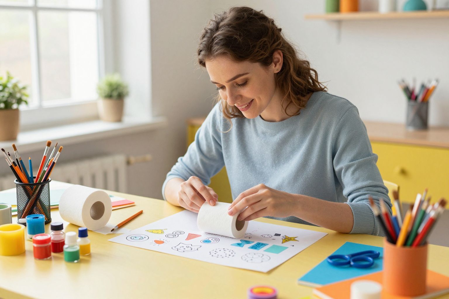 Egyedi nyomdák készíthetők festékkel és kreatív ötletekkel.