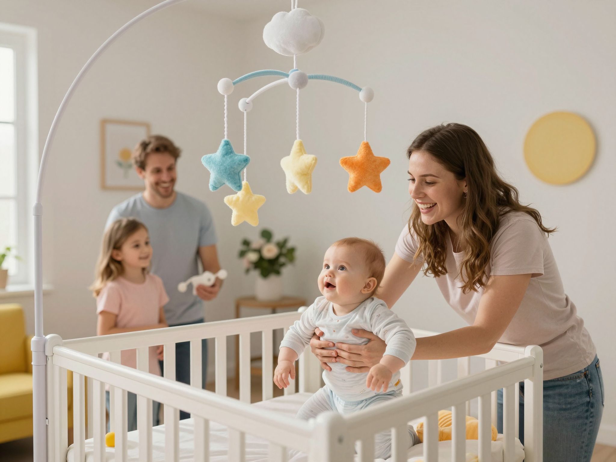 A forgó stimulálja a babát a napi élmények során.