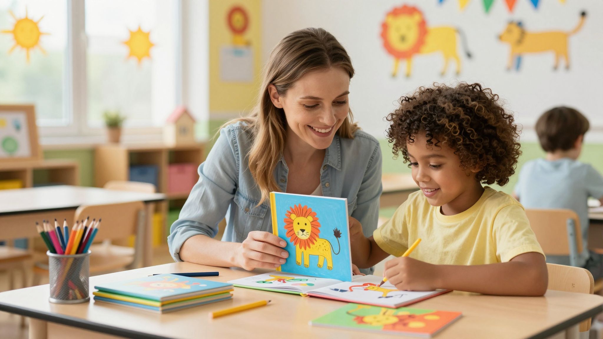 Az Oroszlán gyermekek kreatív tanulása inspiráló és szórakoztató.