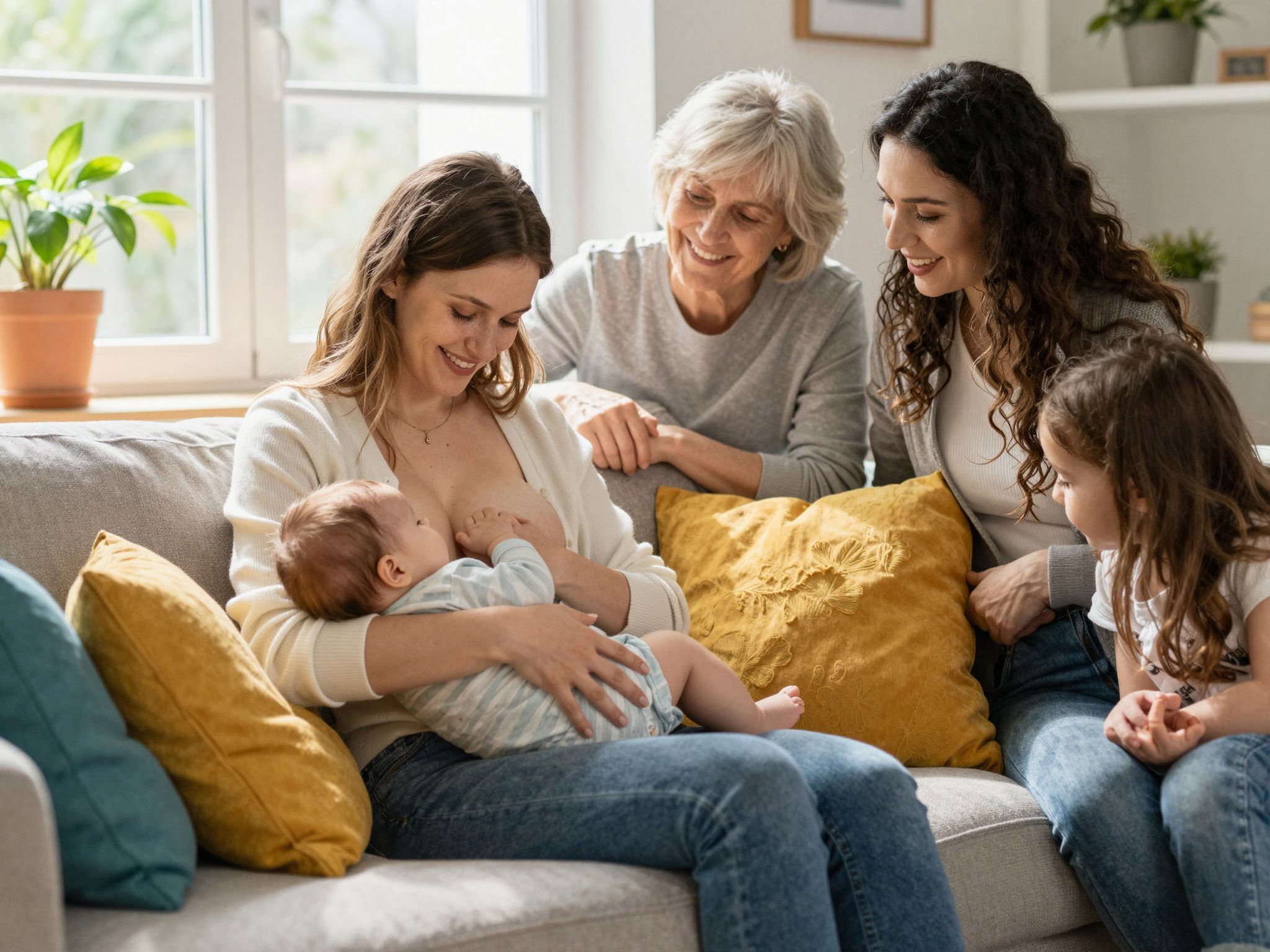 A család támogatása alapvető a szoptatás sikeréhez.