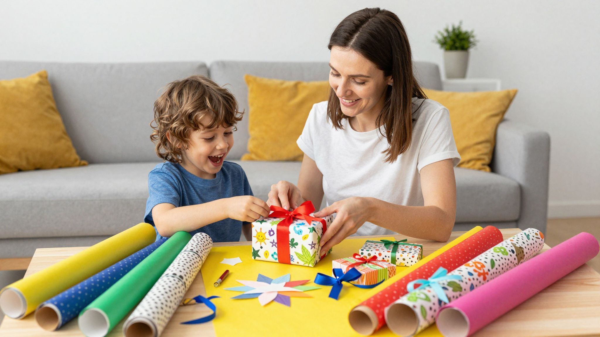 A csomagolás kreativitása fokozza az ajándék értékét.