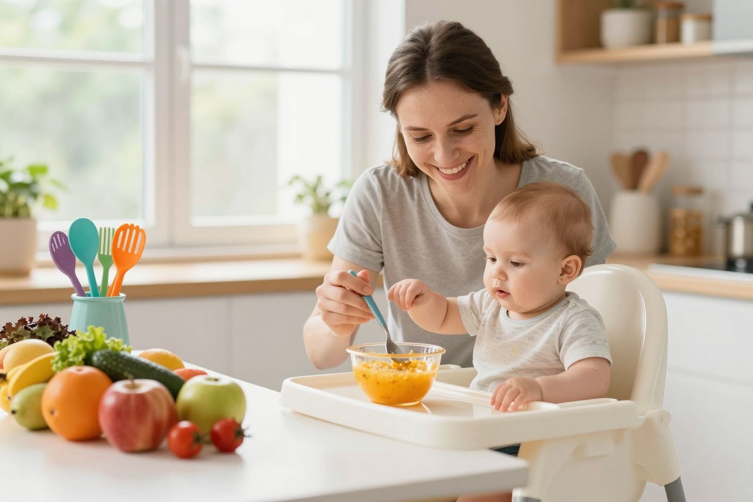 A hozzátáplálás során fokozatosan változik a baba emésztése.