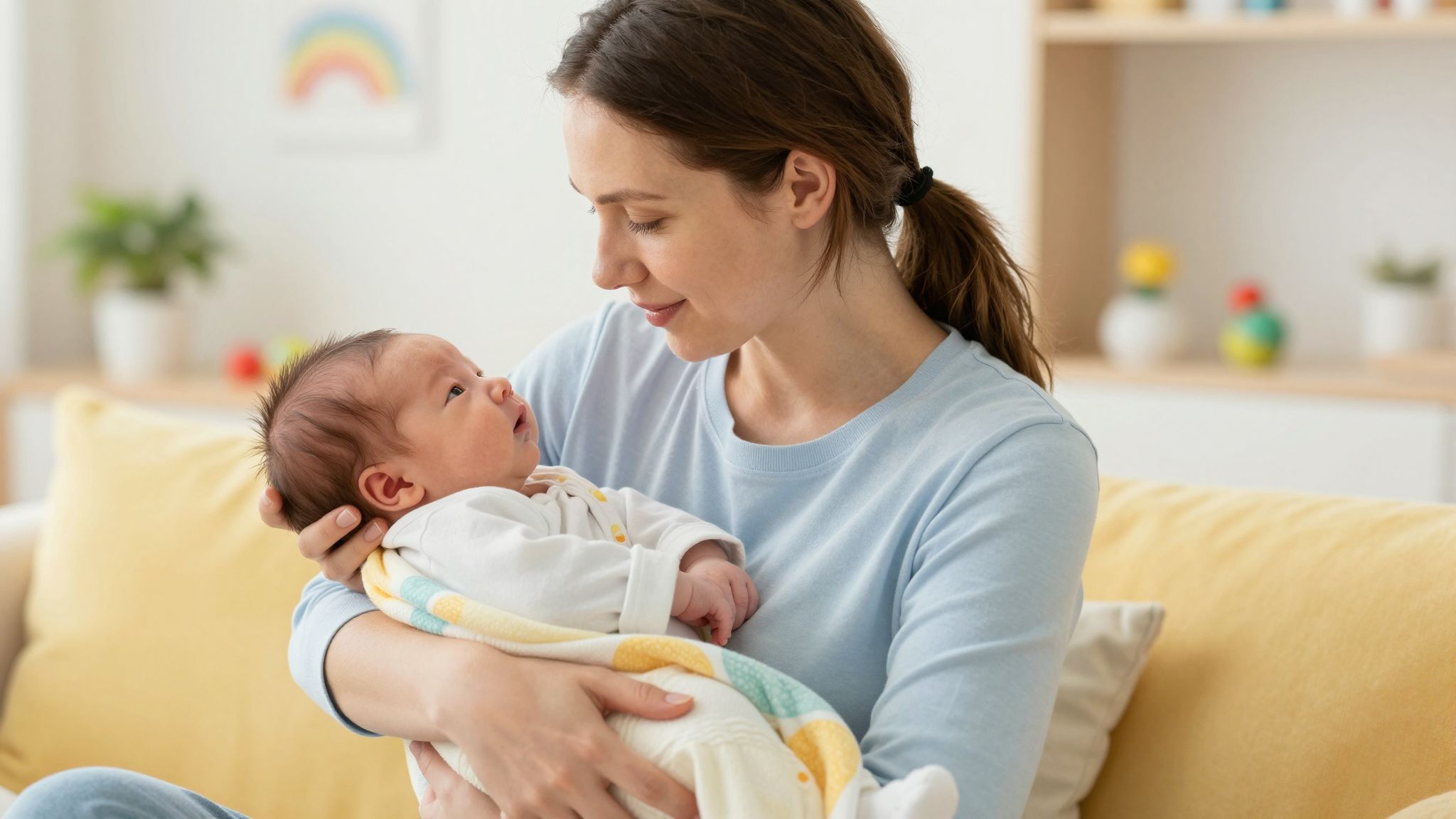 A kötődés erősödik, amikor a baba betegségből felépül.