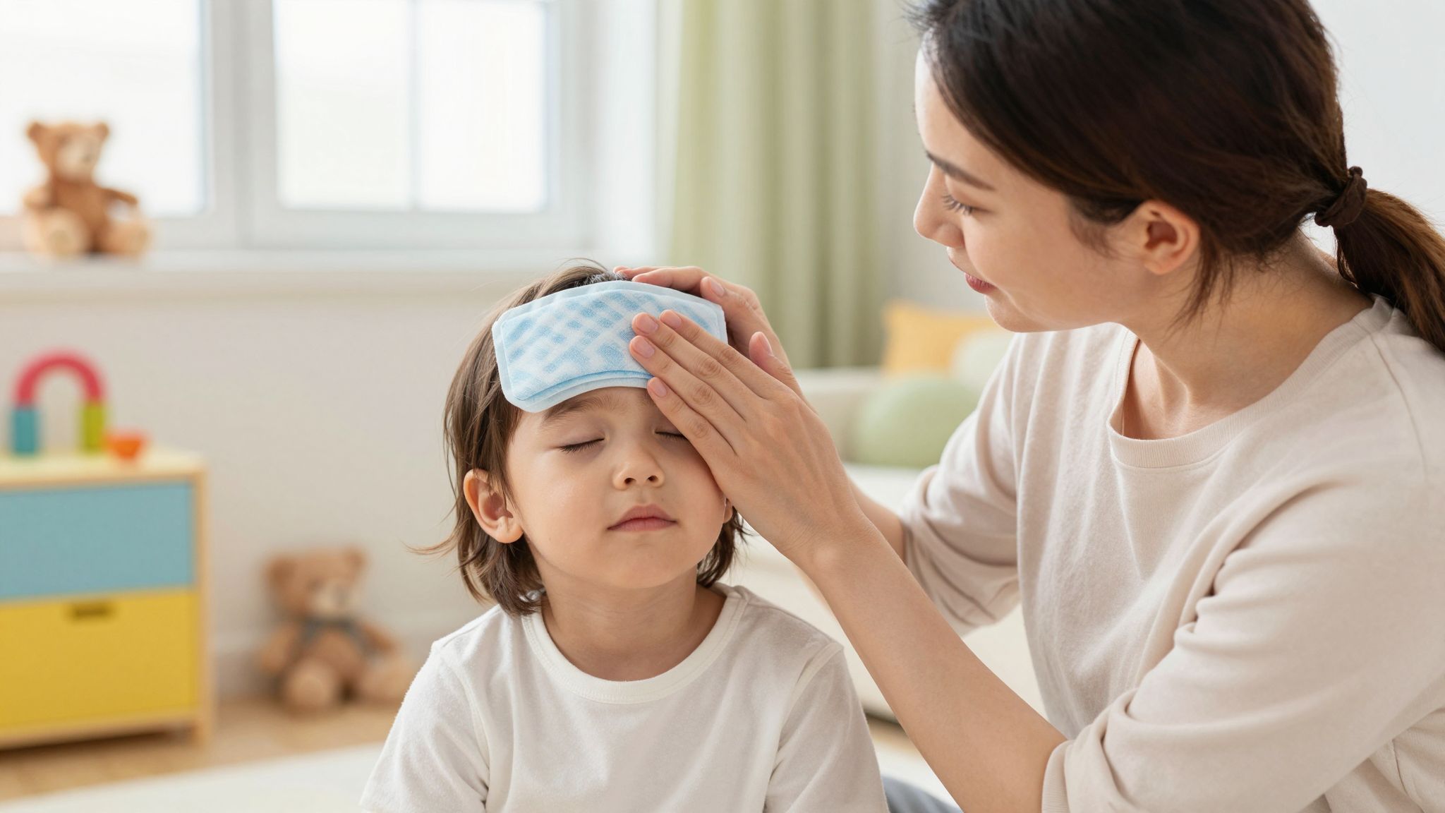 A meleg borogatás megnyugtatja a babákat és csökkenti a fájdalmat.
