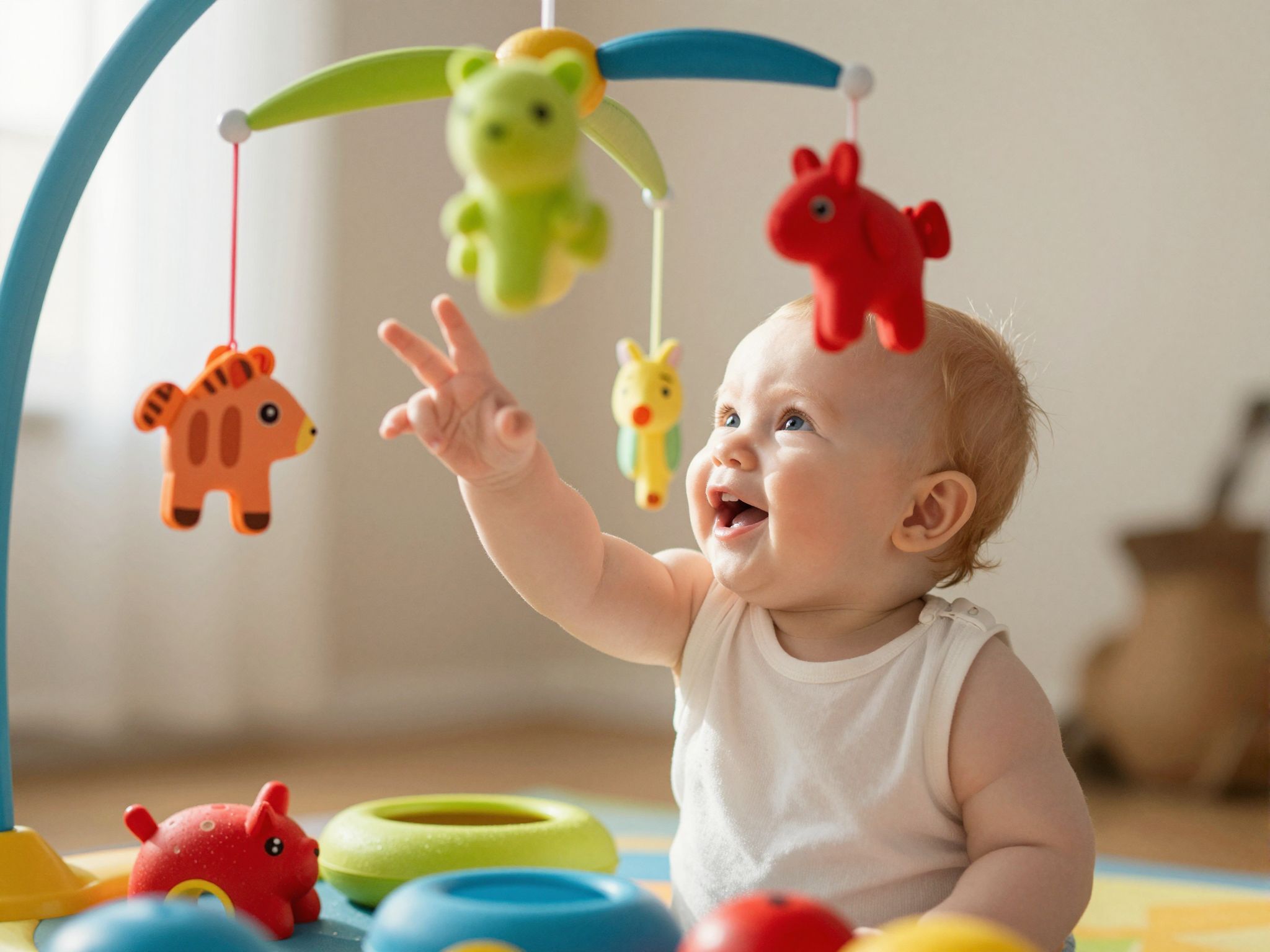 A csecsemők a mozgást korán észlelik és követik.