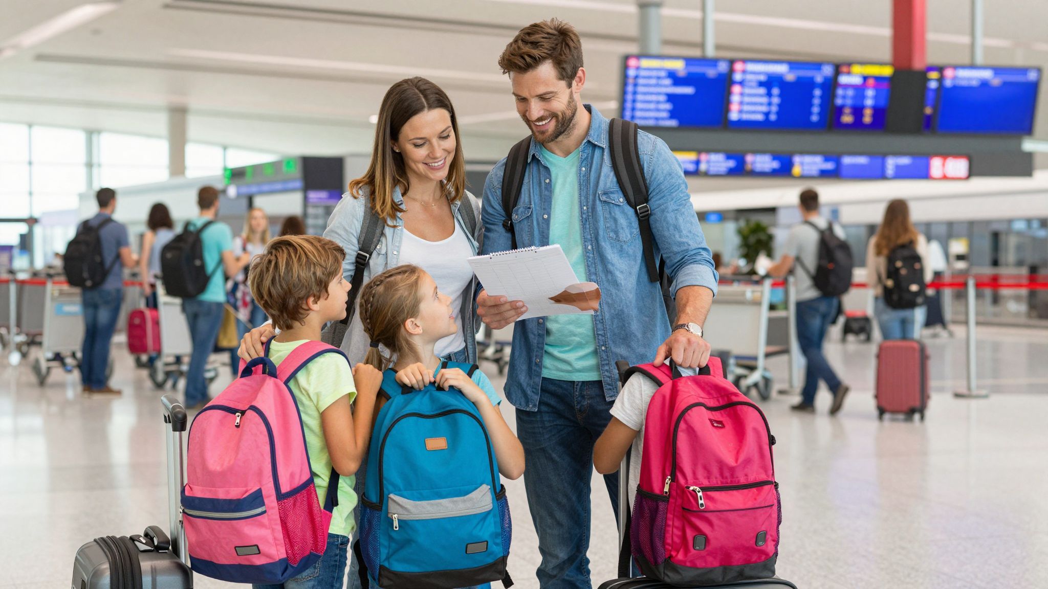 Fontos a kényelmes várakozás gyerekekkel a repülőtéren!