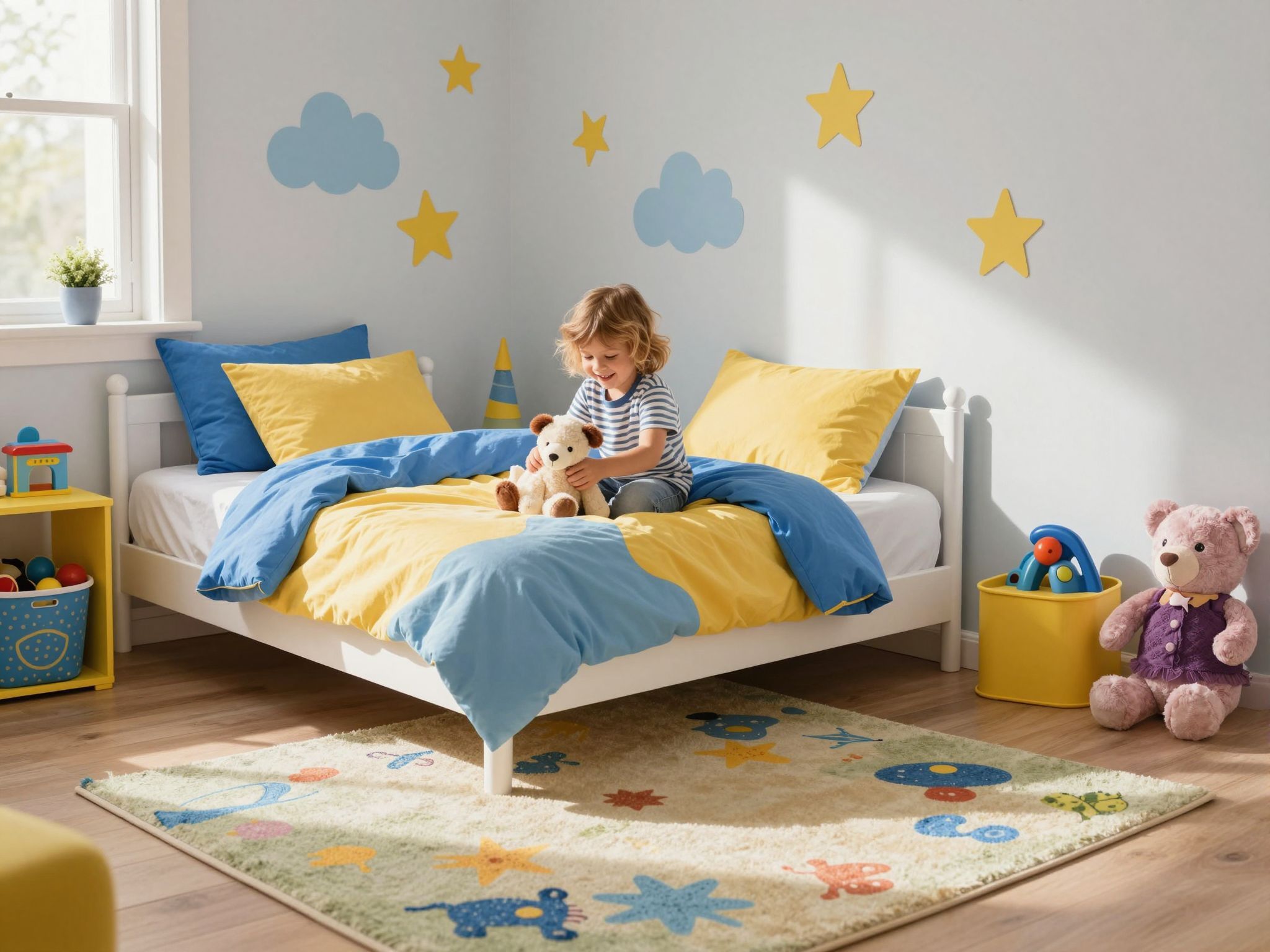 A szoba biztonságos, de szabad mozgást biztosít.