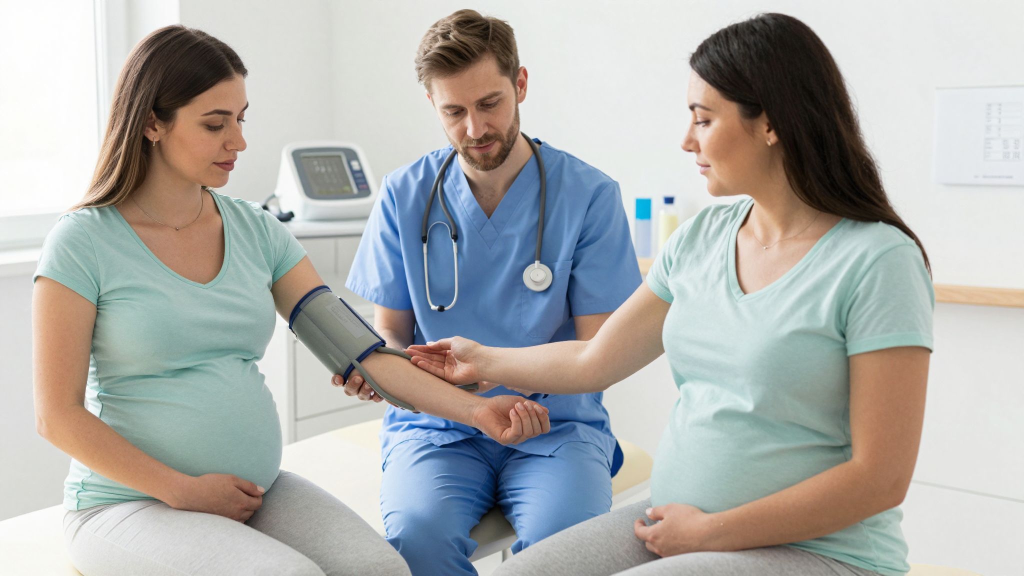 A vérnyomás és vizeletvizsgálat kulcsfontosságú az eklampsziában.