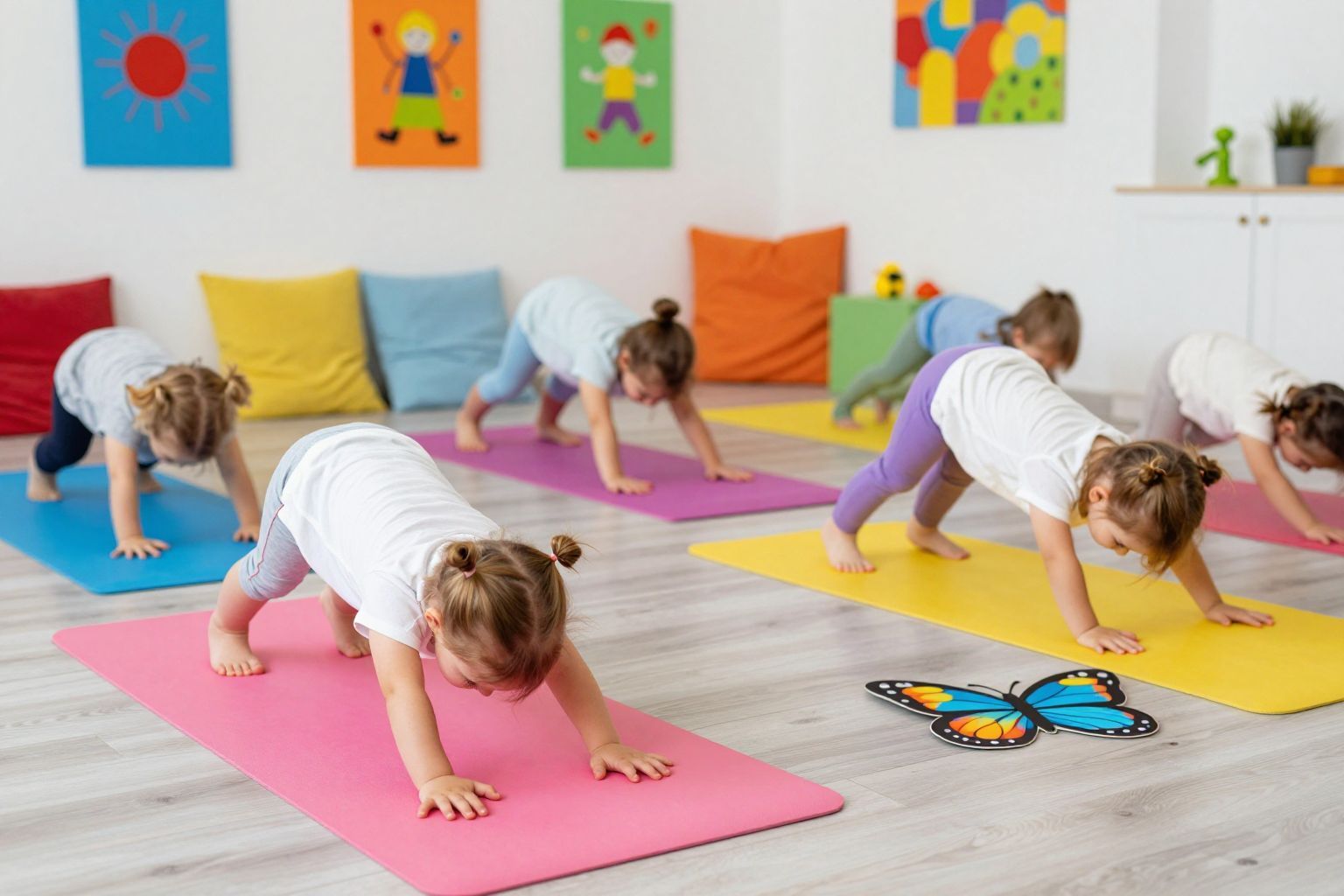 A jóga segít a gyerekeknek az állatok mozgását utánozni.