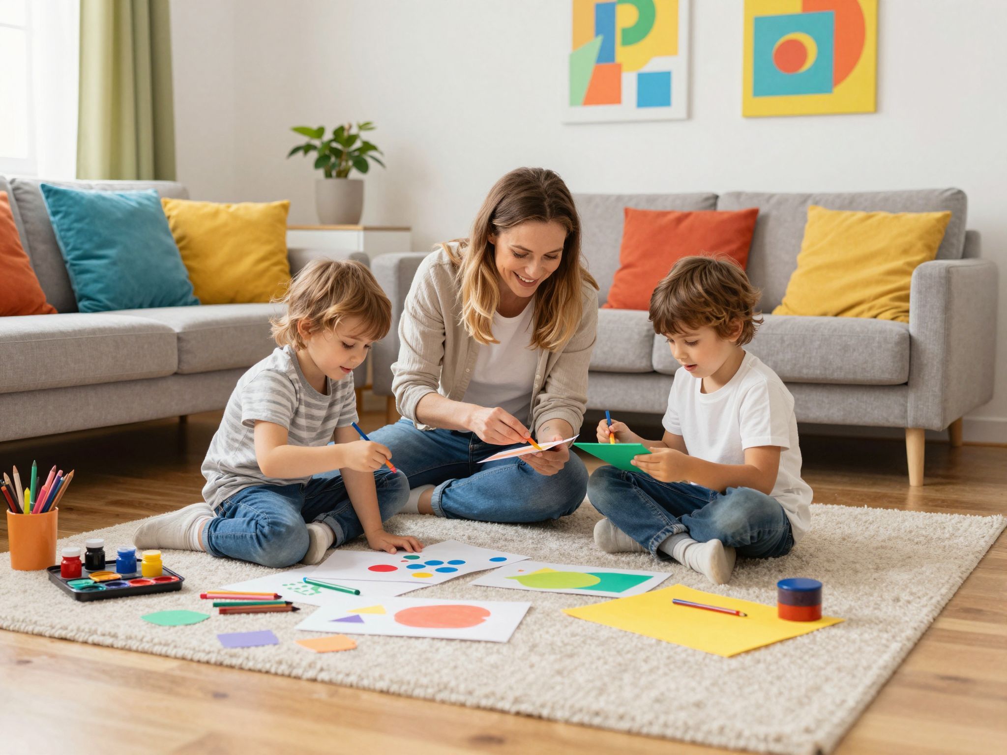 A színes rajzeszközök ösztönzik a gyerekek kreativitását.