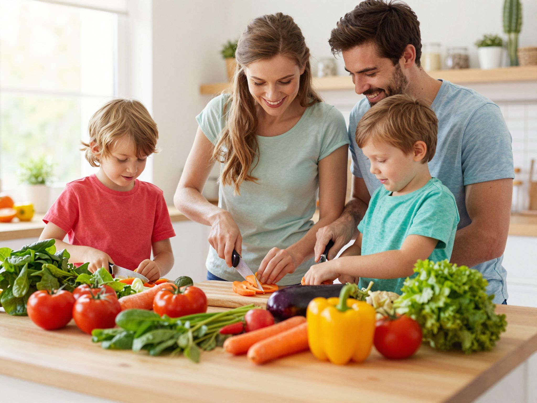A zöldségek színes tálalása növeli a gyerekek étvágyát.