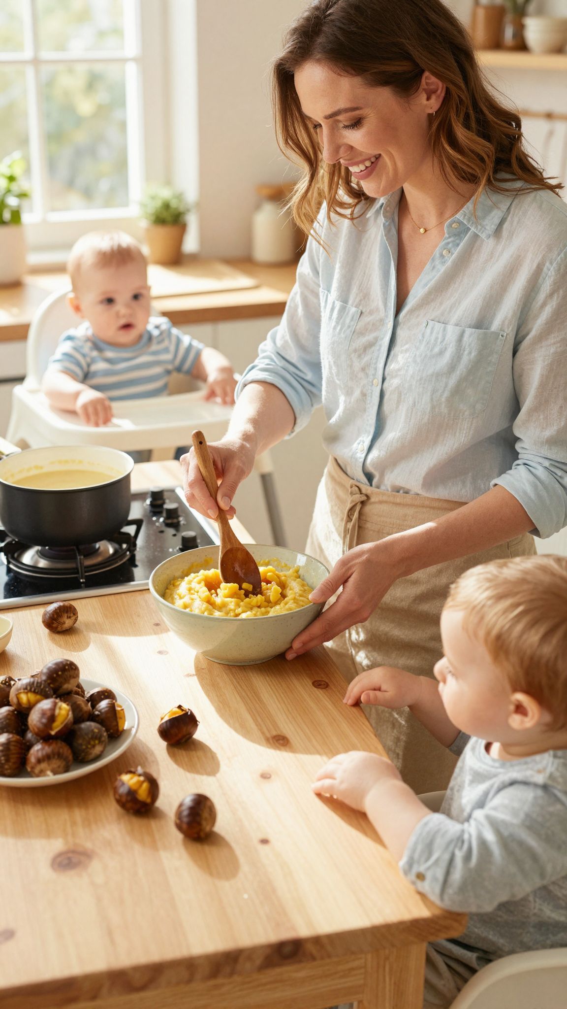 A friss gesztenye ízletes és tápláló babáknak.