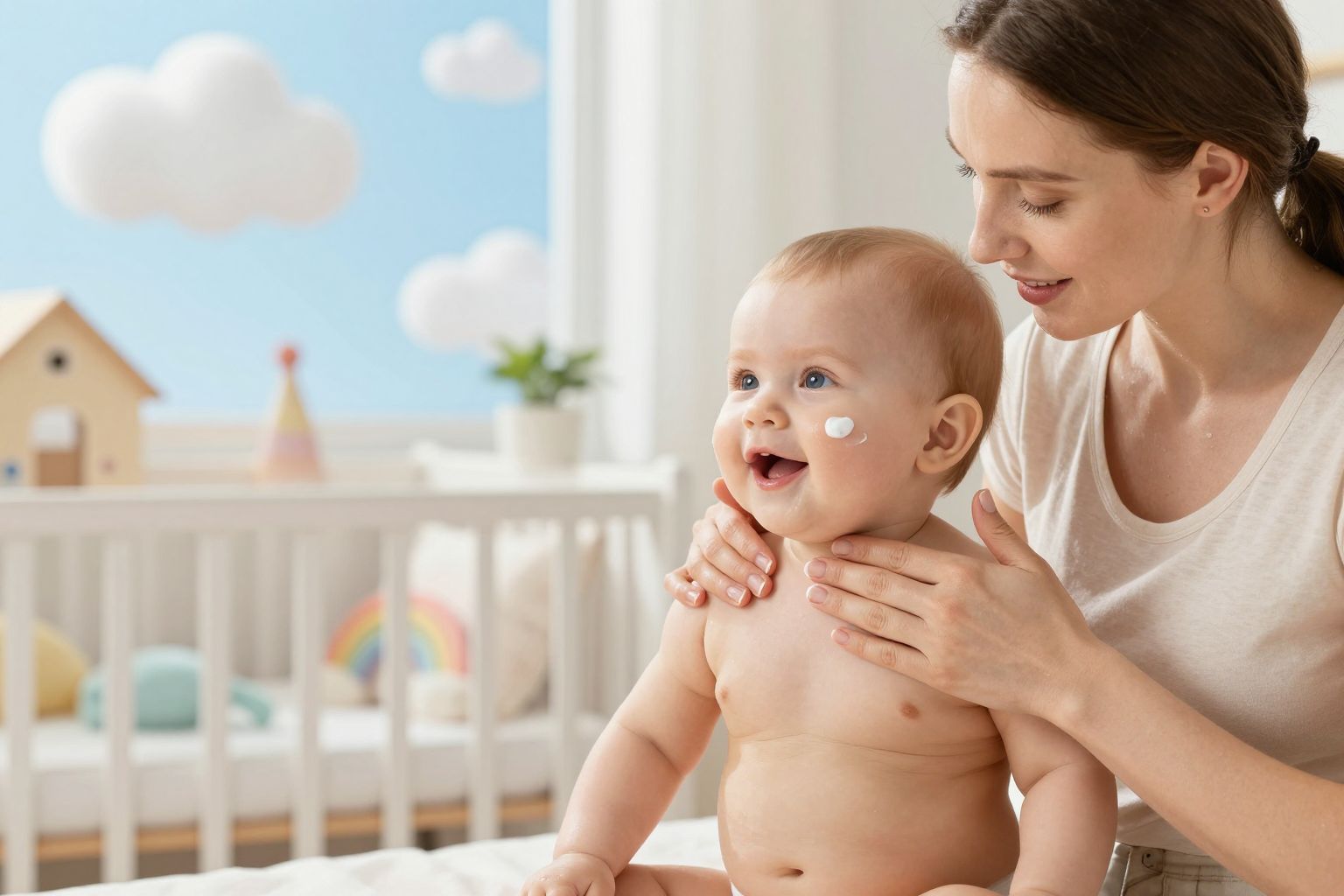 A babák bőrének ápolása különleges figyelmet igényel.