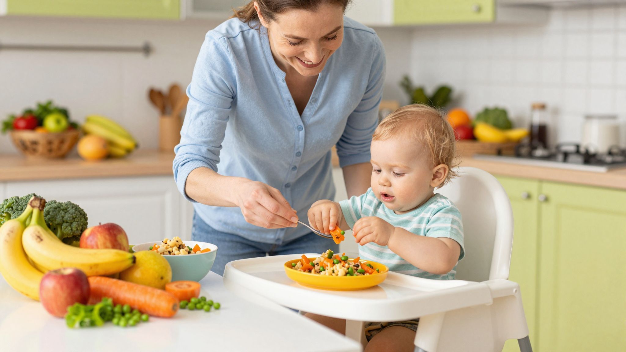 Egyéves korban fontos a zöldségek és gyümölcsök bevezetése.