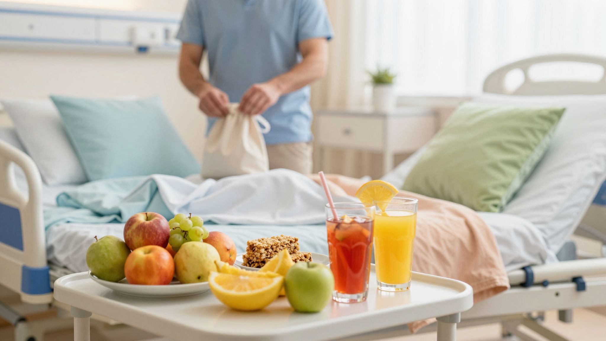 Csomagoljon snackeket és hidratáló italokat a szüléshez.