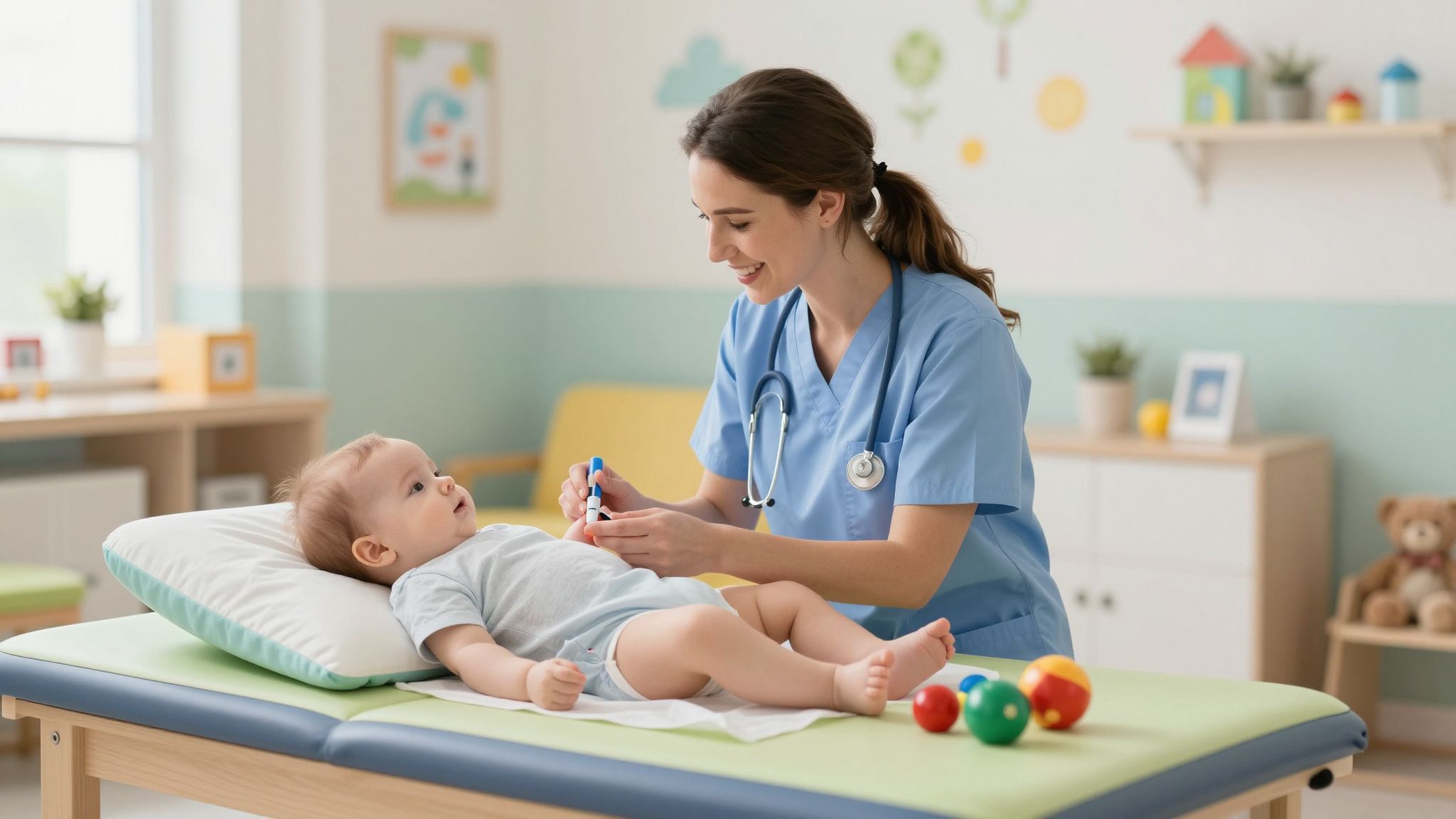 Beszélgessünk a babával, hogy megnyugtassuk őt.