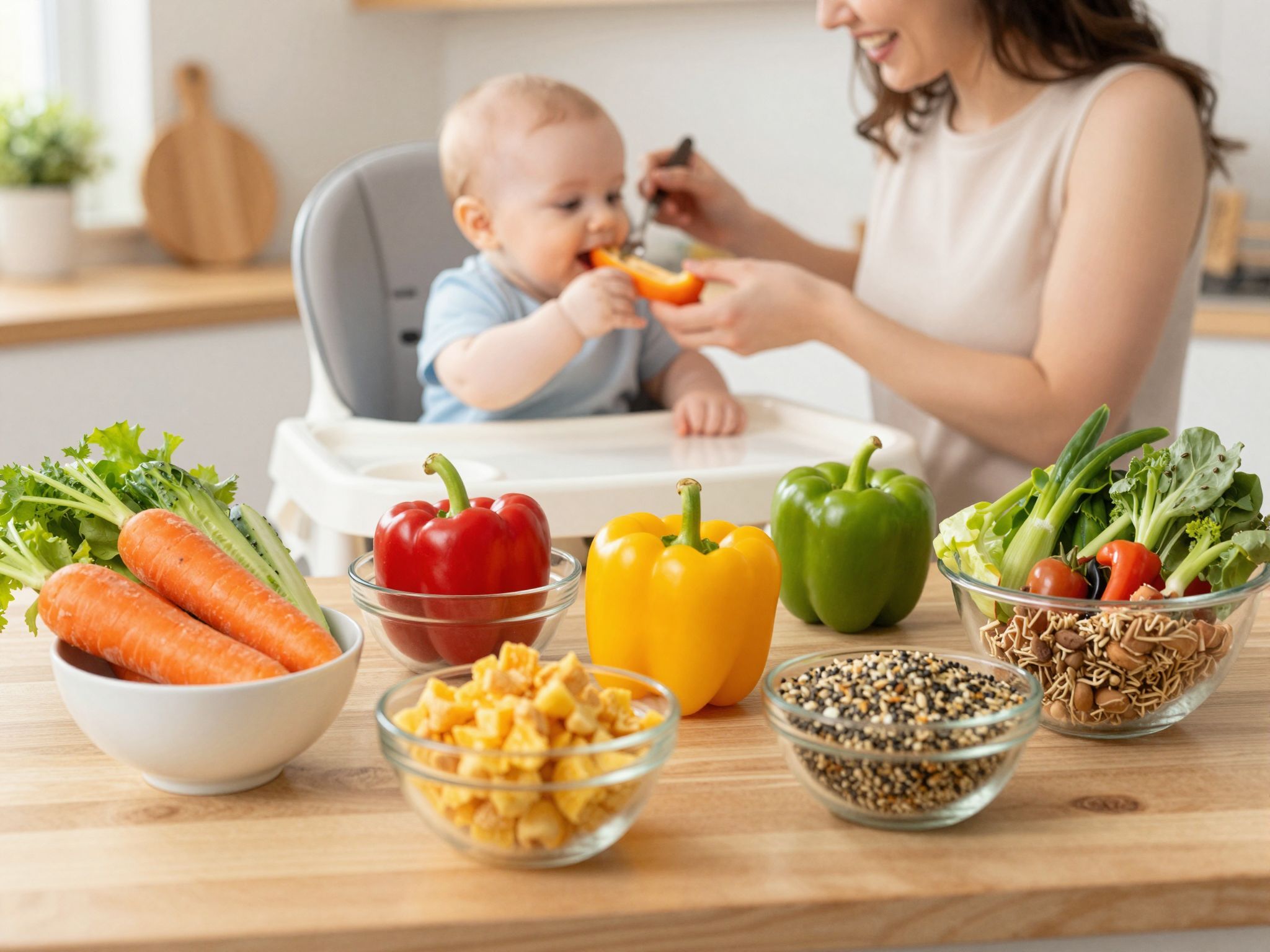 A zöldséges és magvas ételek gazdagítják a baba étrendjét.