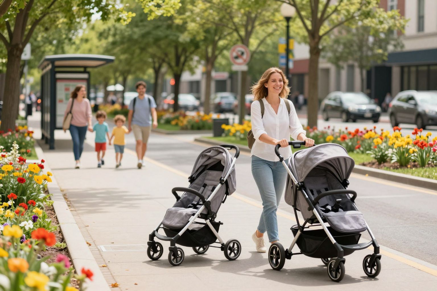 A városi akadálymentesítés növeli a babakocsis közlekedés élményét.
