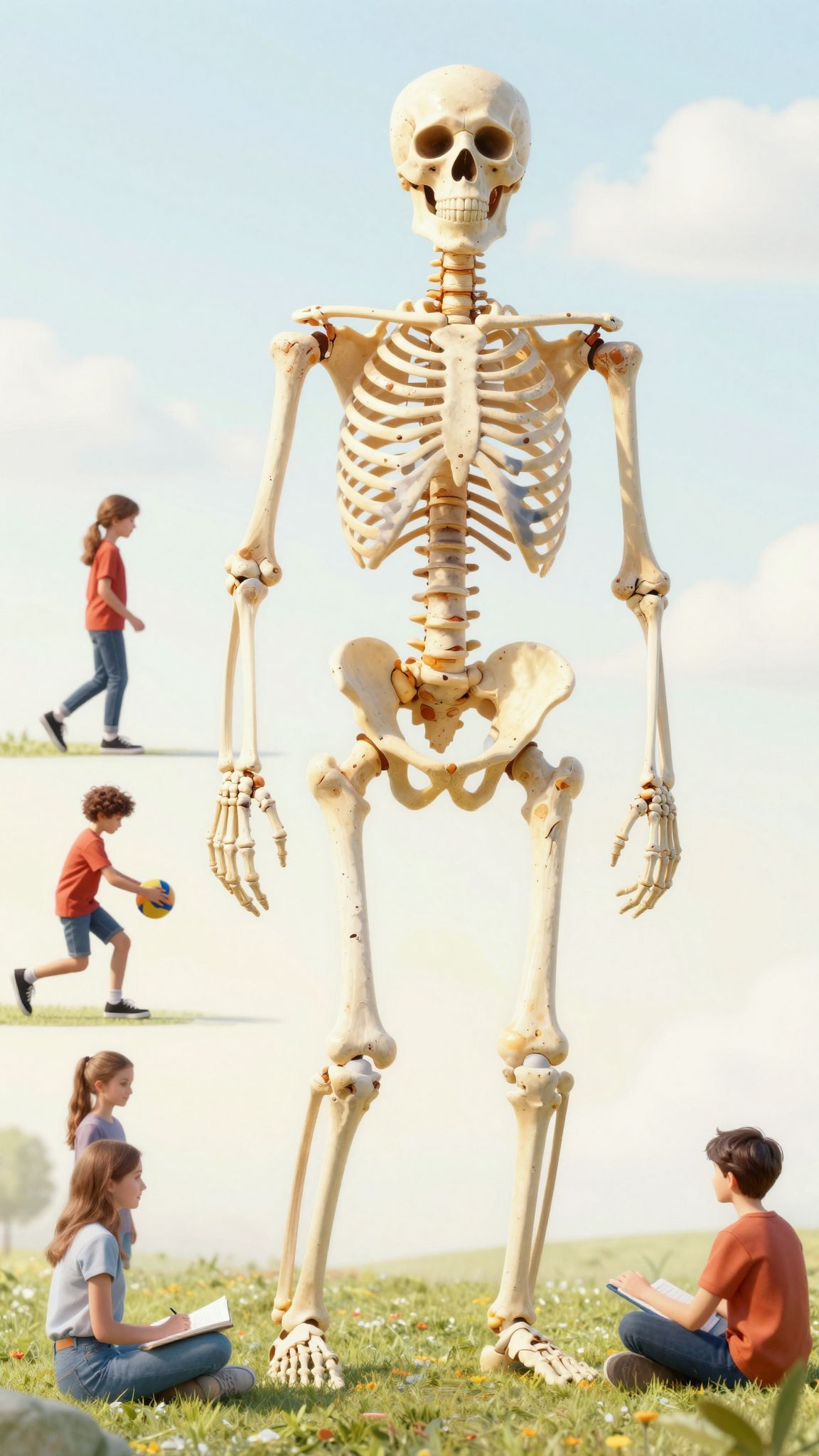 A csontváz végeleges formája a serdülőkor végén alakul ki.