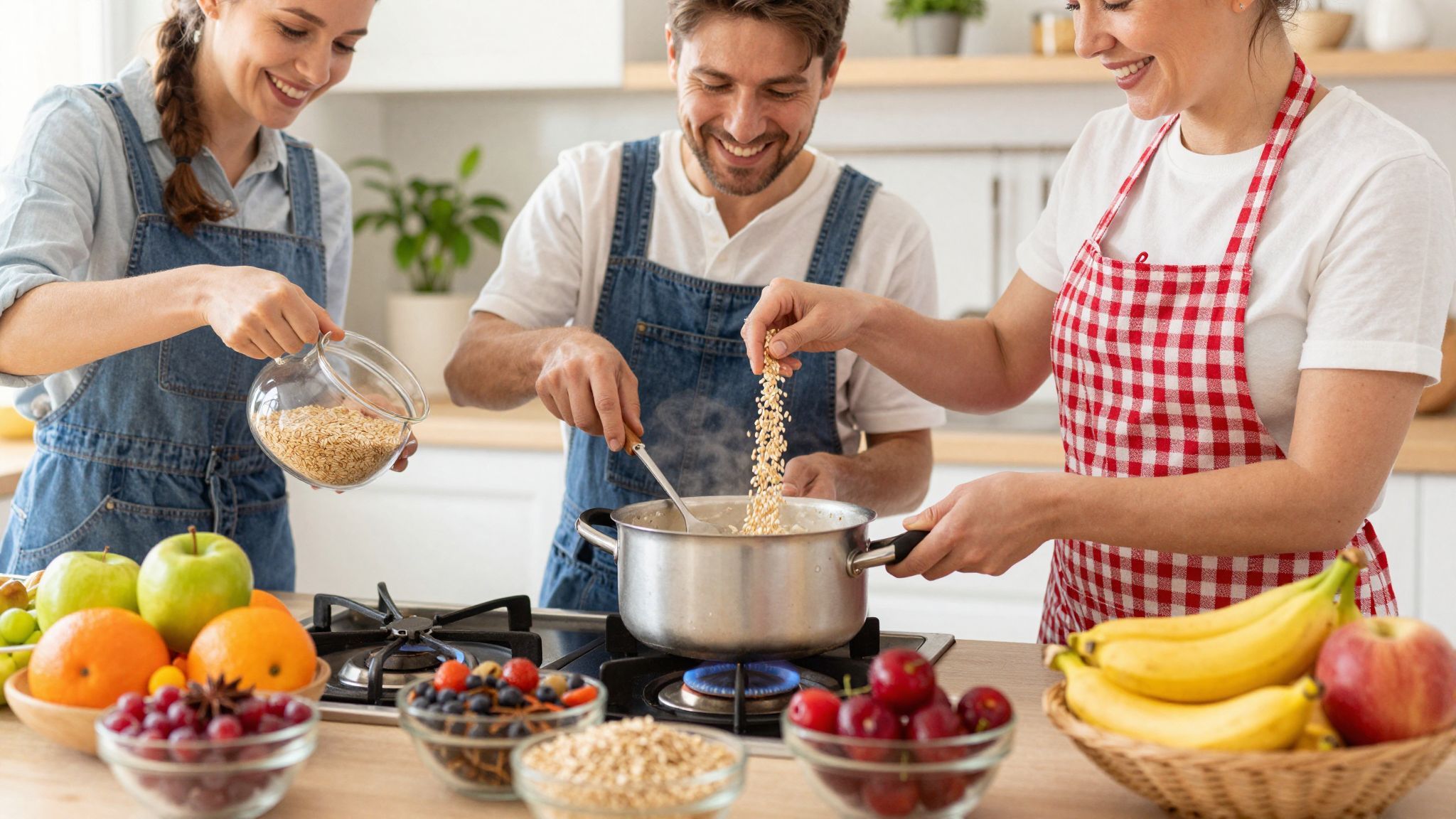 A főzött zabkása reggelente életerőt ad és táplál.