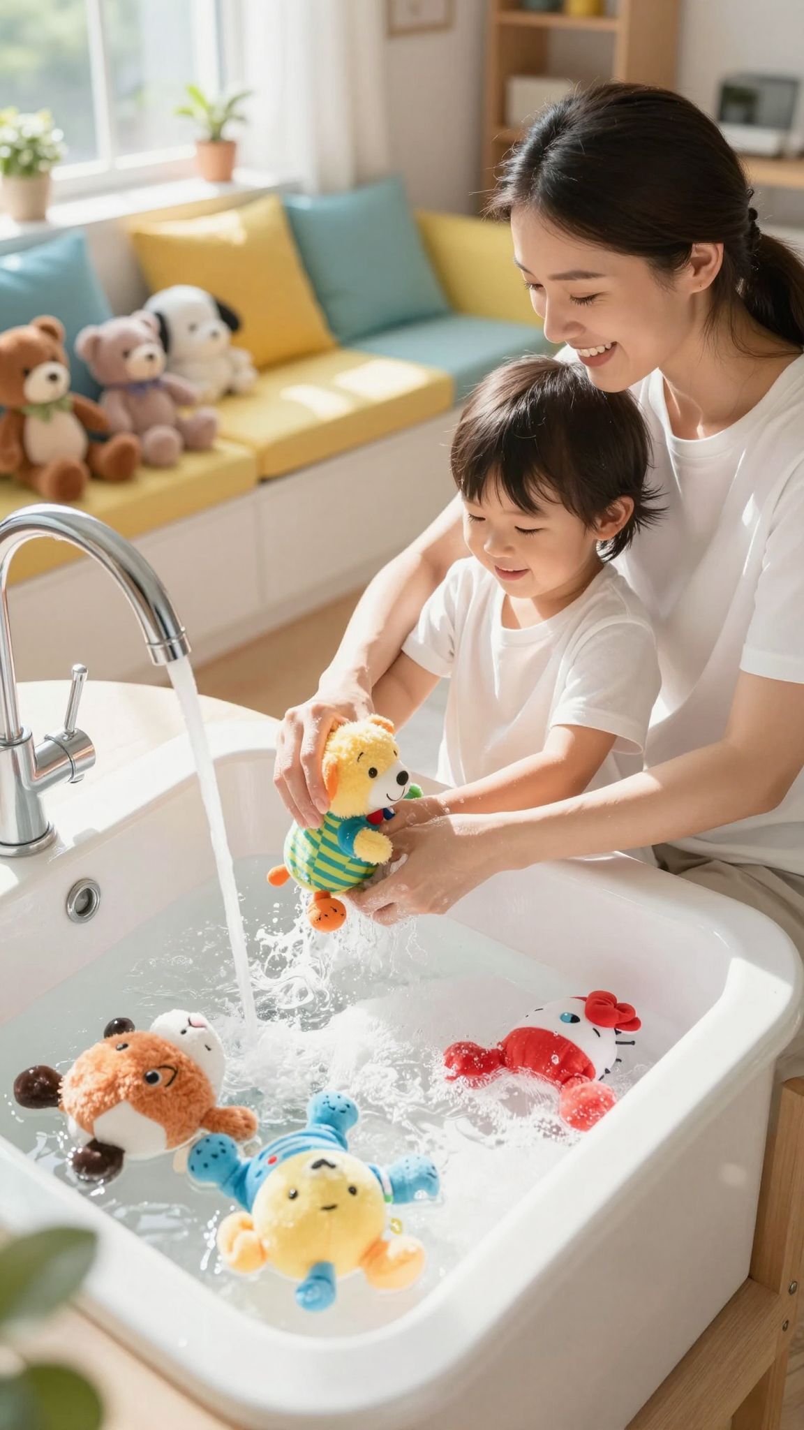 A plüssfigurák rendszeres mosása megakadályozza a baktériumok elszaporodását.