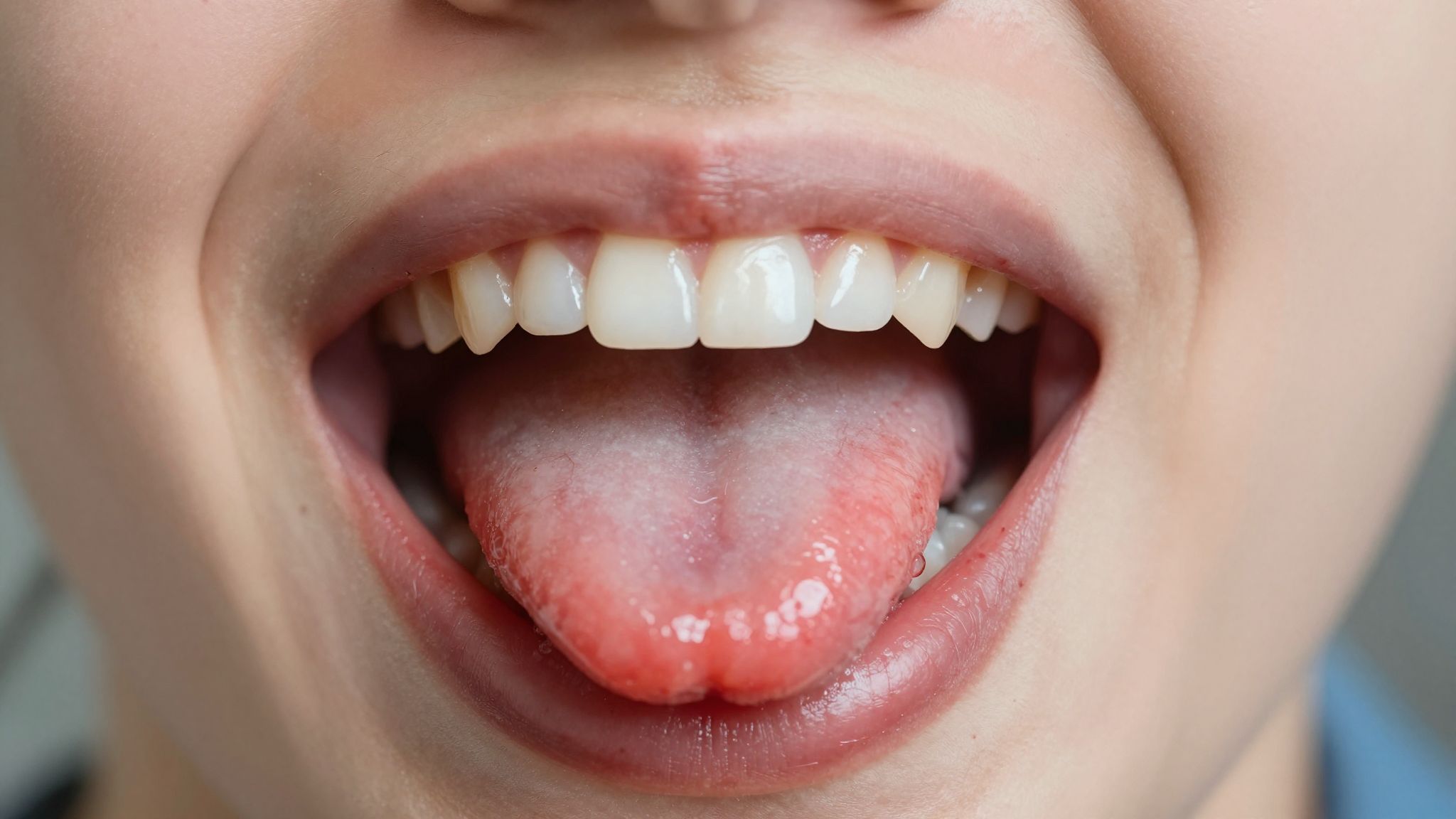 A szájüreg gyulladása gyakori tünet Kawasaki-szindrómában.
