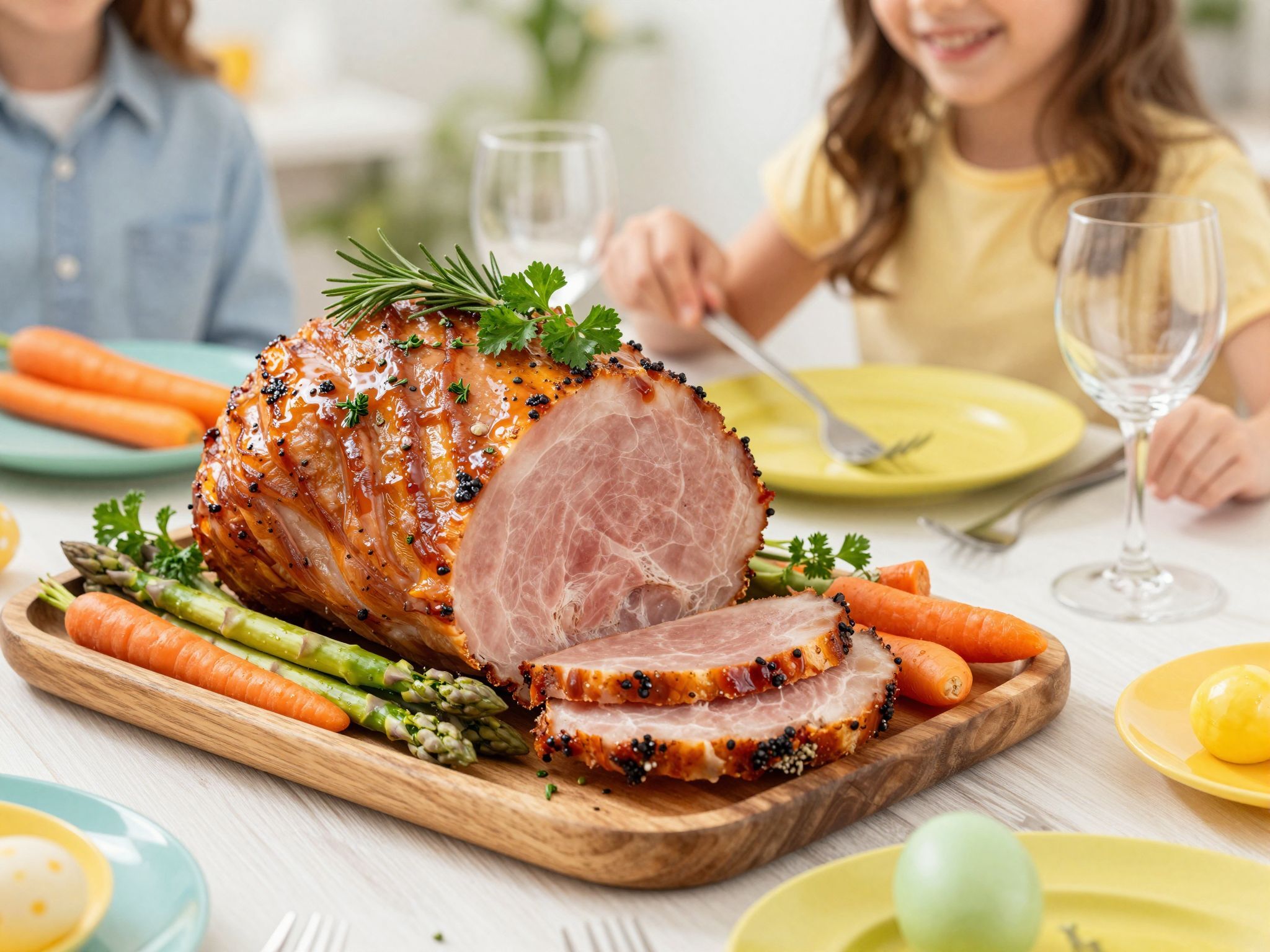 A sonka szeletelésénél a veteményes tálalás is fontos.